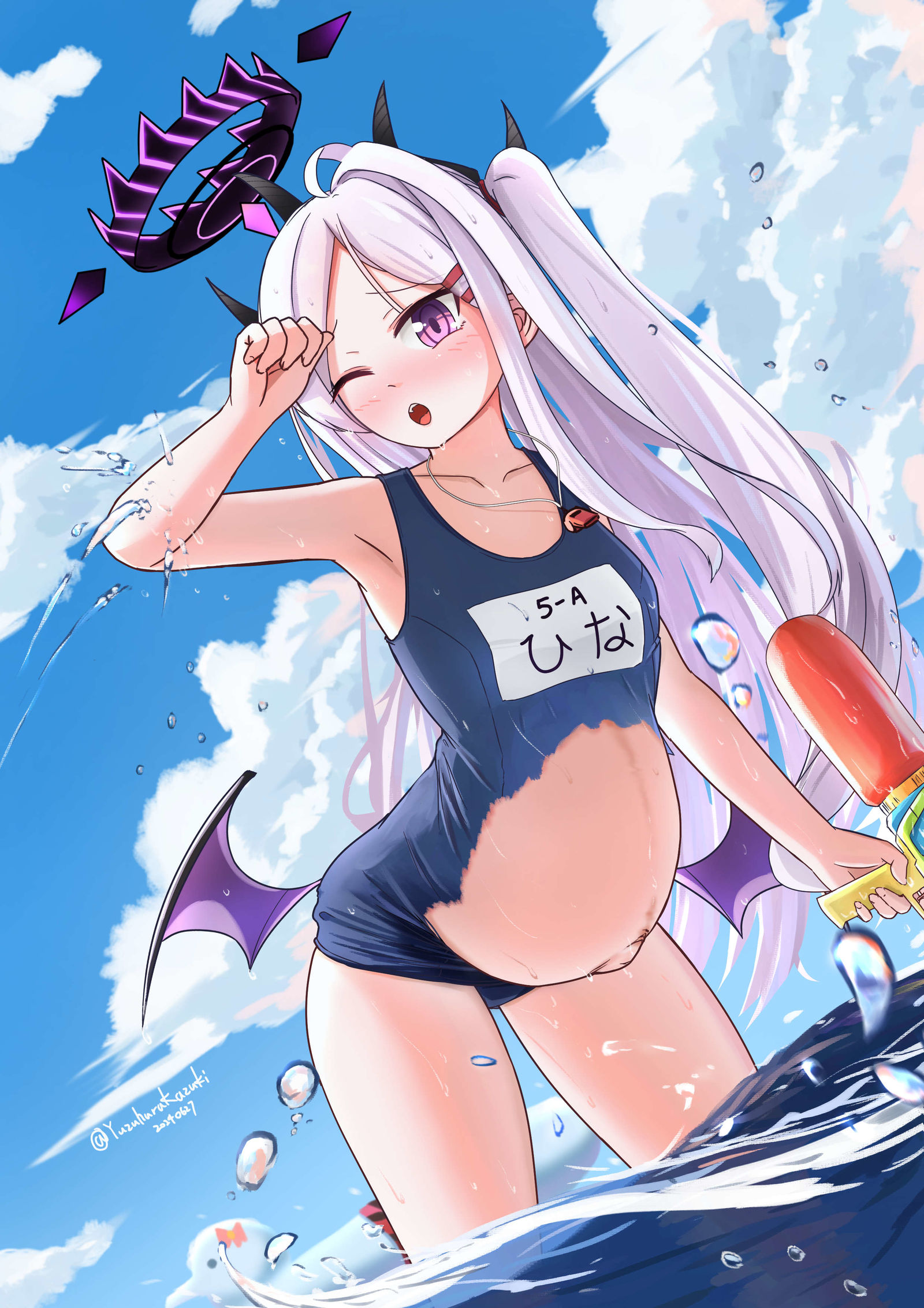 水着空崎ヒナ（妊娠ver）