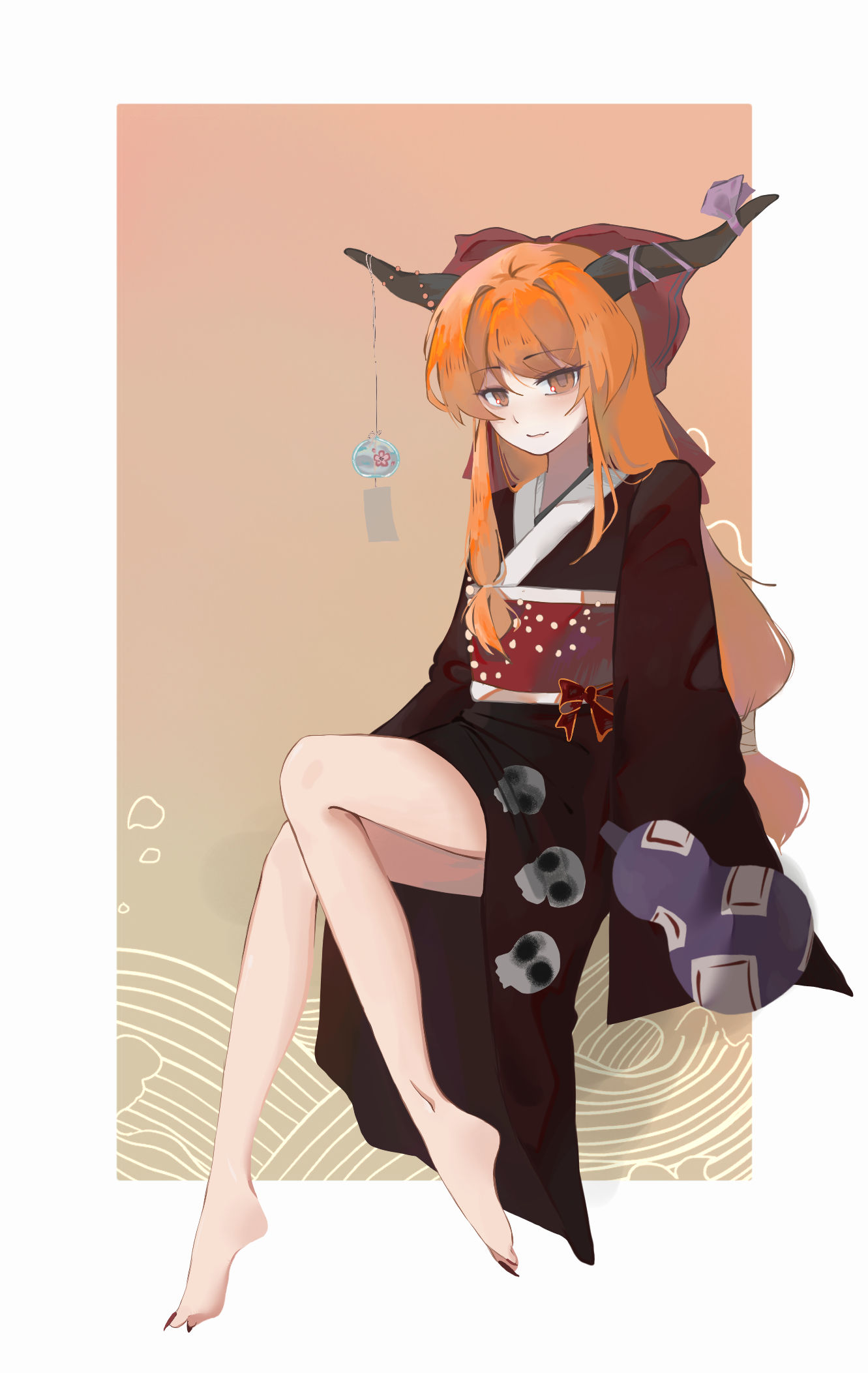 和服大西瓜插画图片壁纸