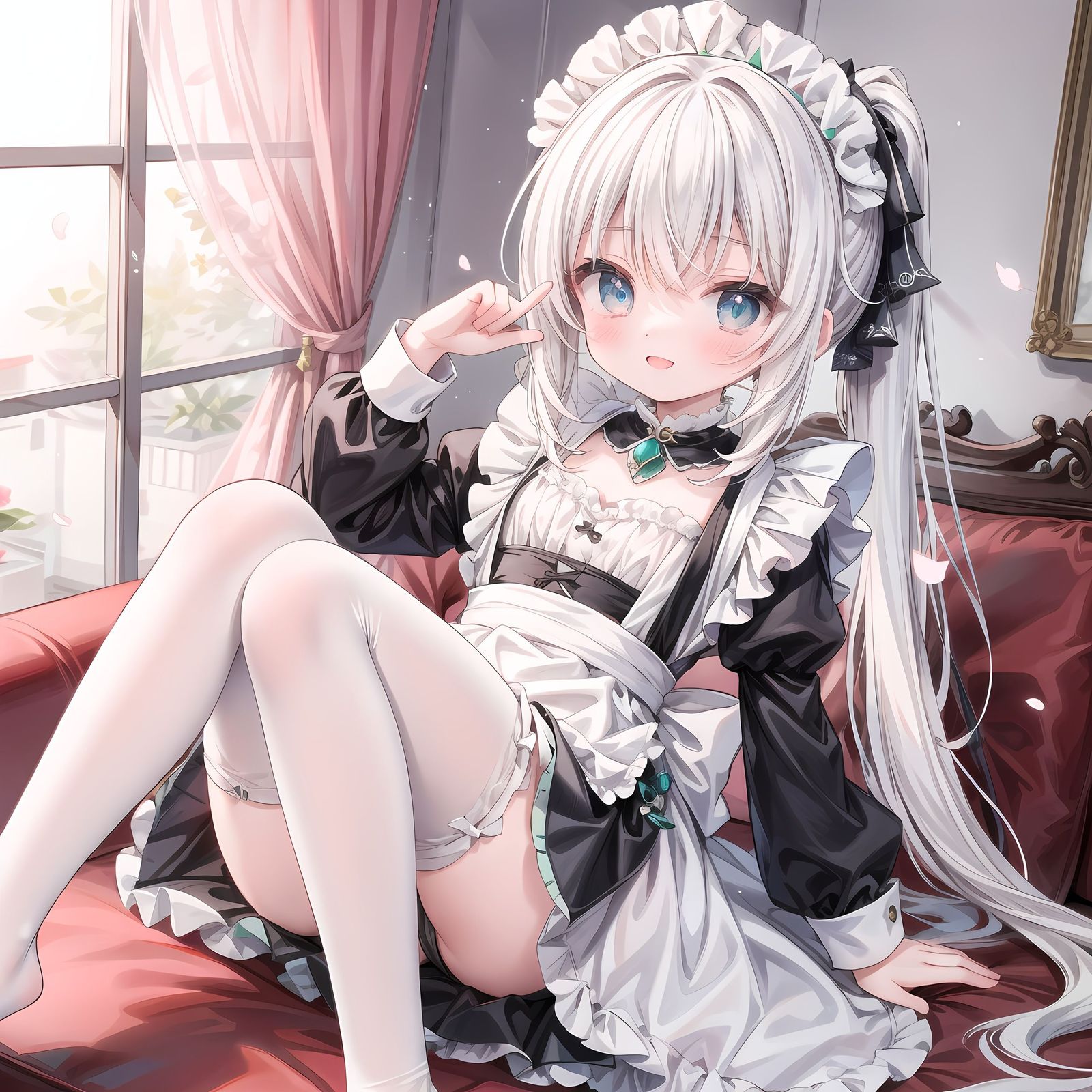 ai单马尾女仆头像同人高清图