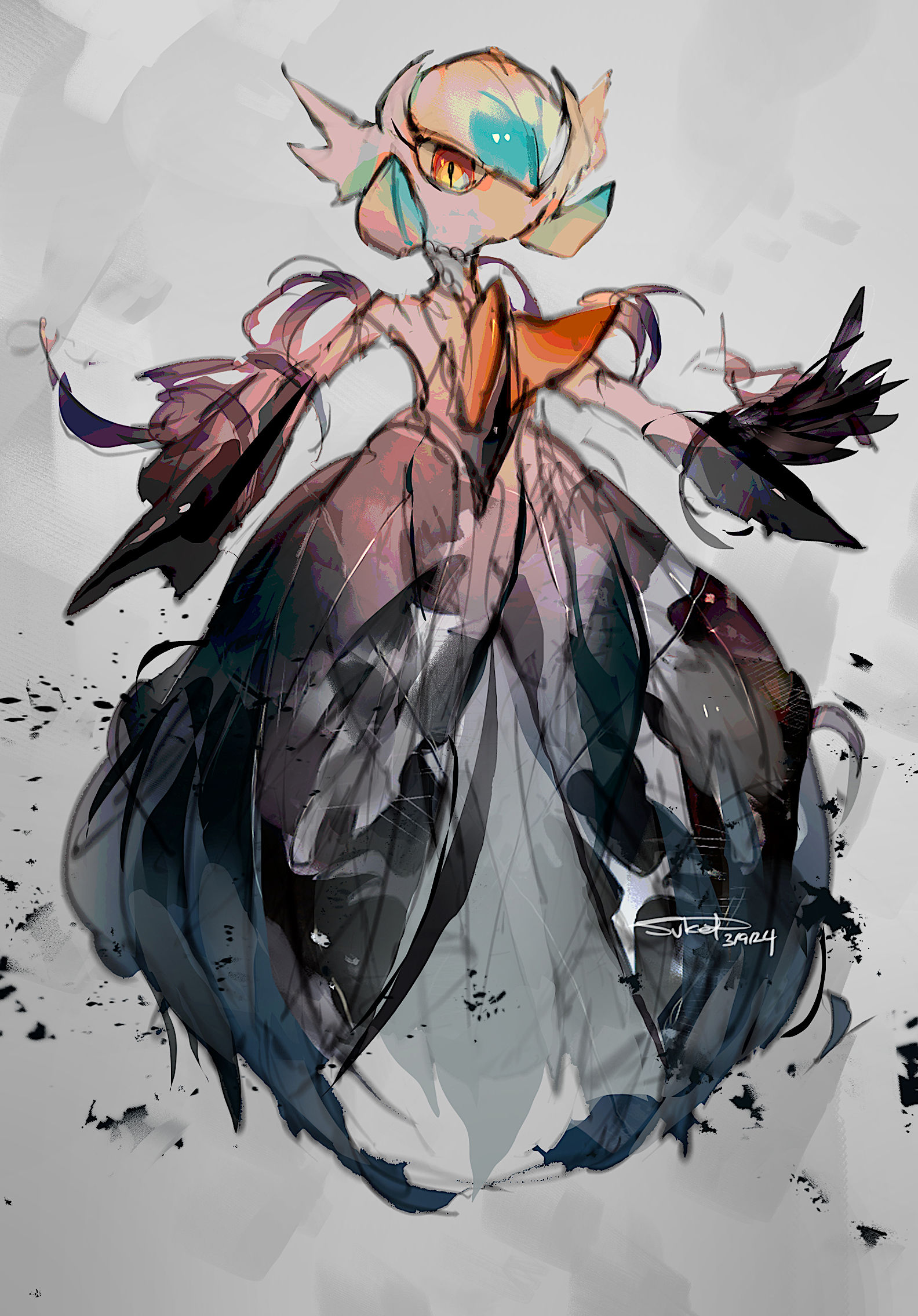 色メガサナ插画图片壁纸