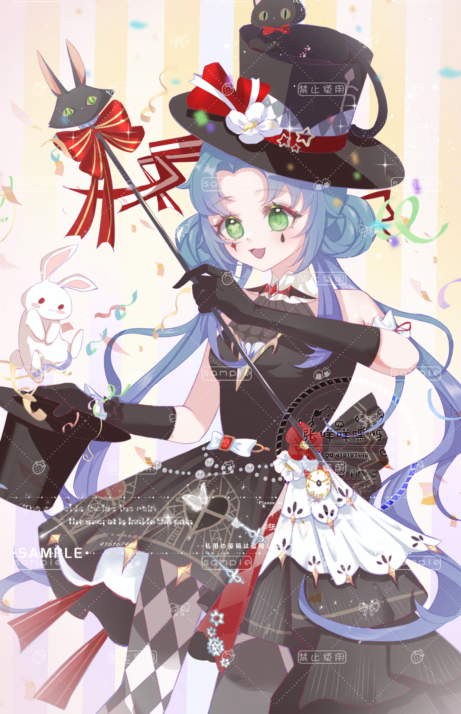 萌系魔法暴击！小魔女召唤兔兔！插画图片壁纸