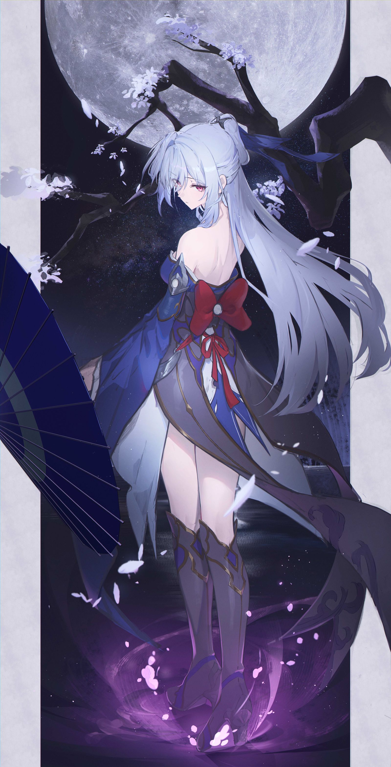 和装鏡流插画图片壁纸
