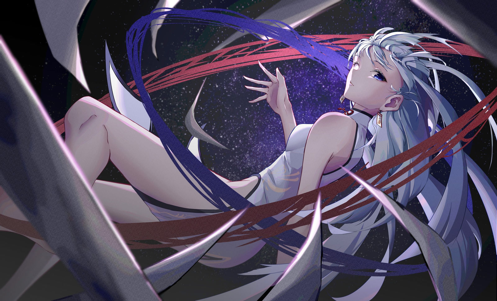 宇宙×チャイナドレス插画图片壁纸