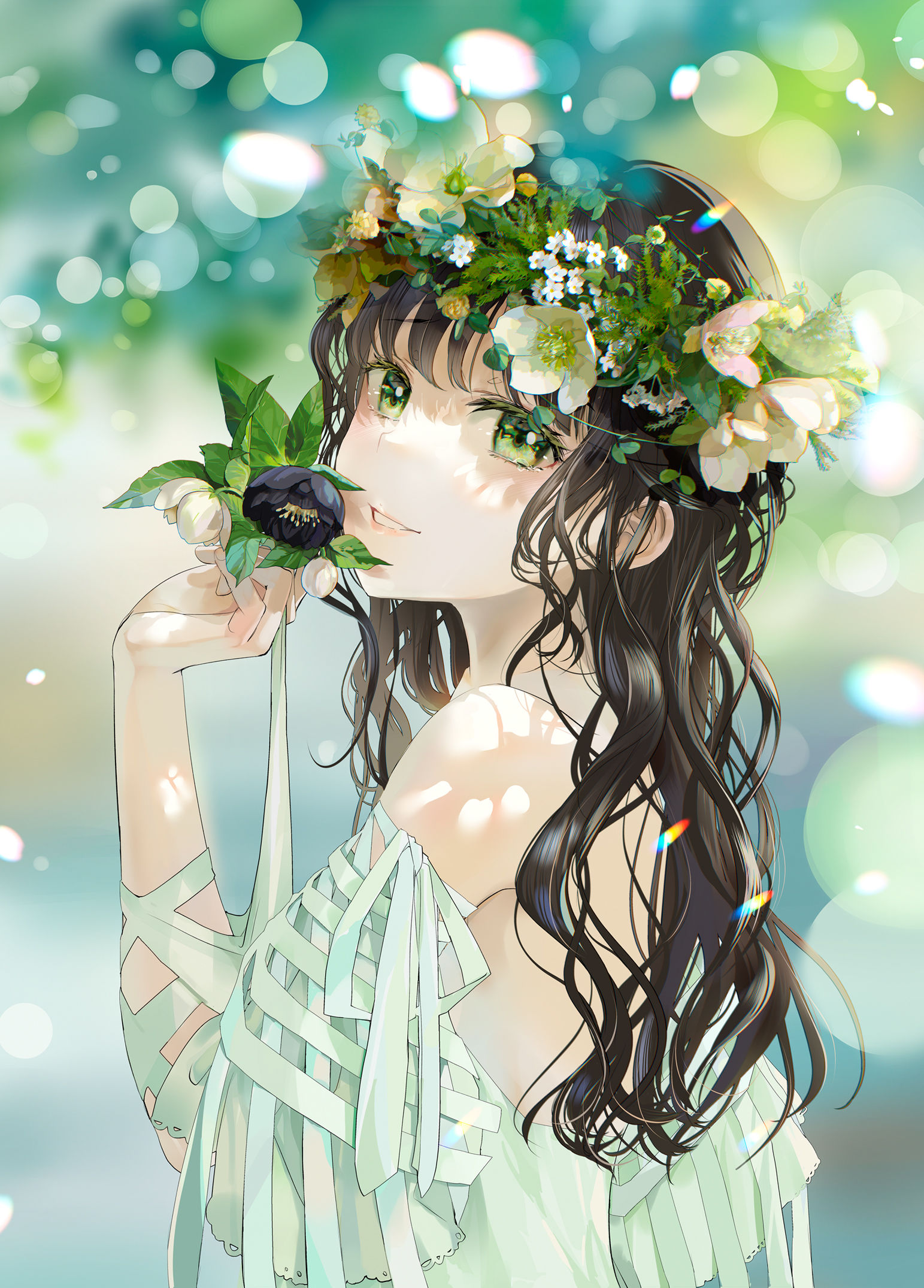クリスマスローズの花かんむり