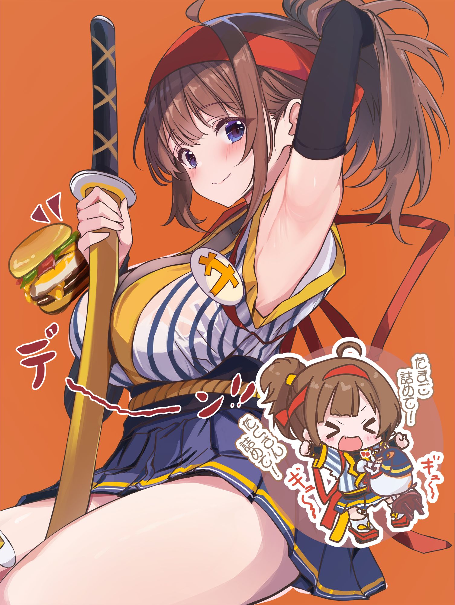 サムライたまご食べ美插画图片壁纸