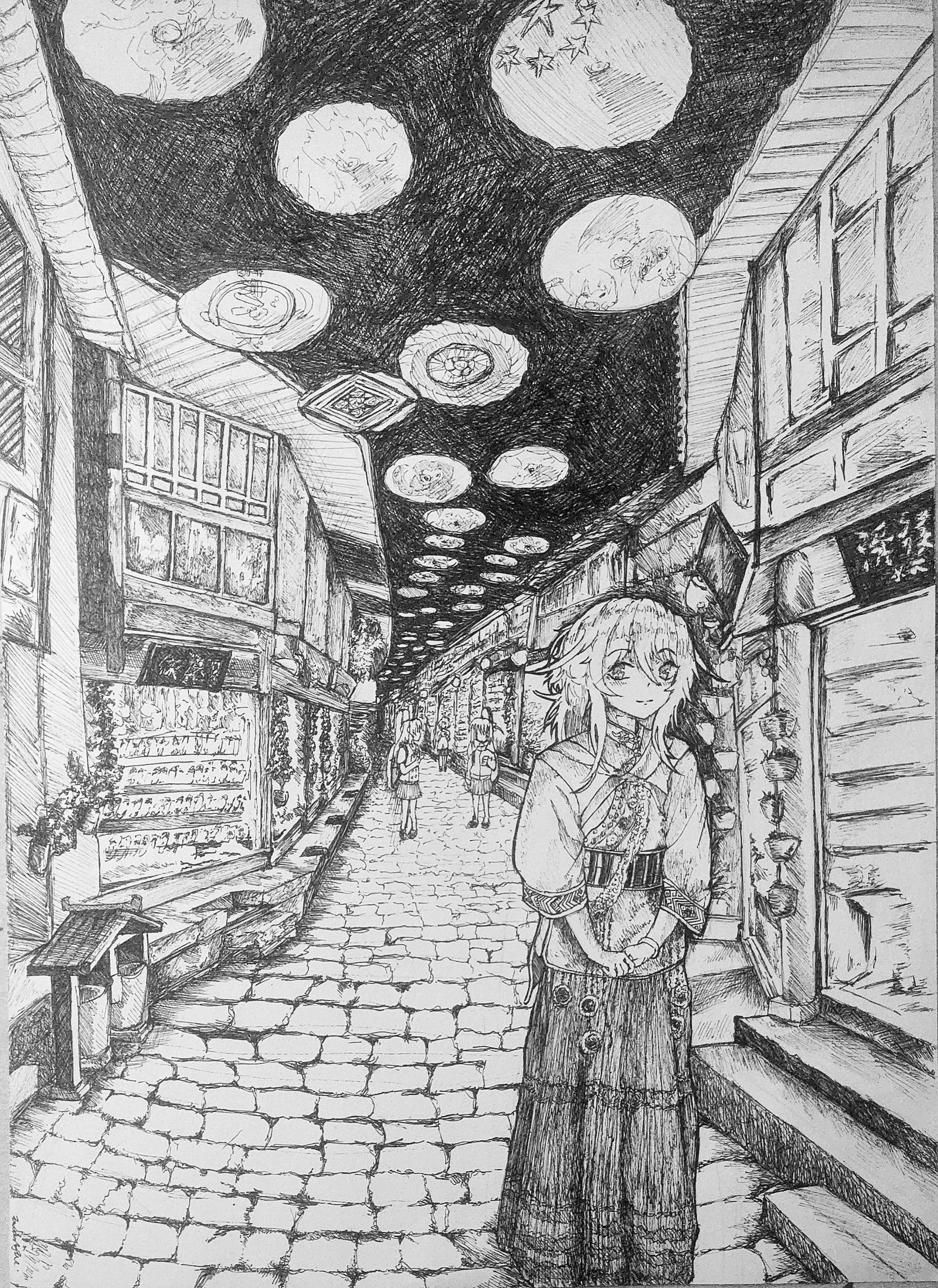 古城油纸伞夜与莫姑娘头像同人高清图