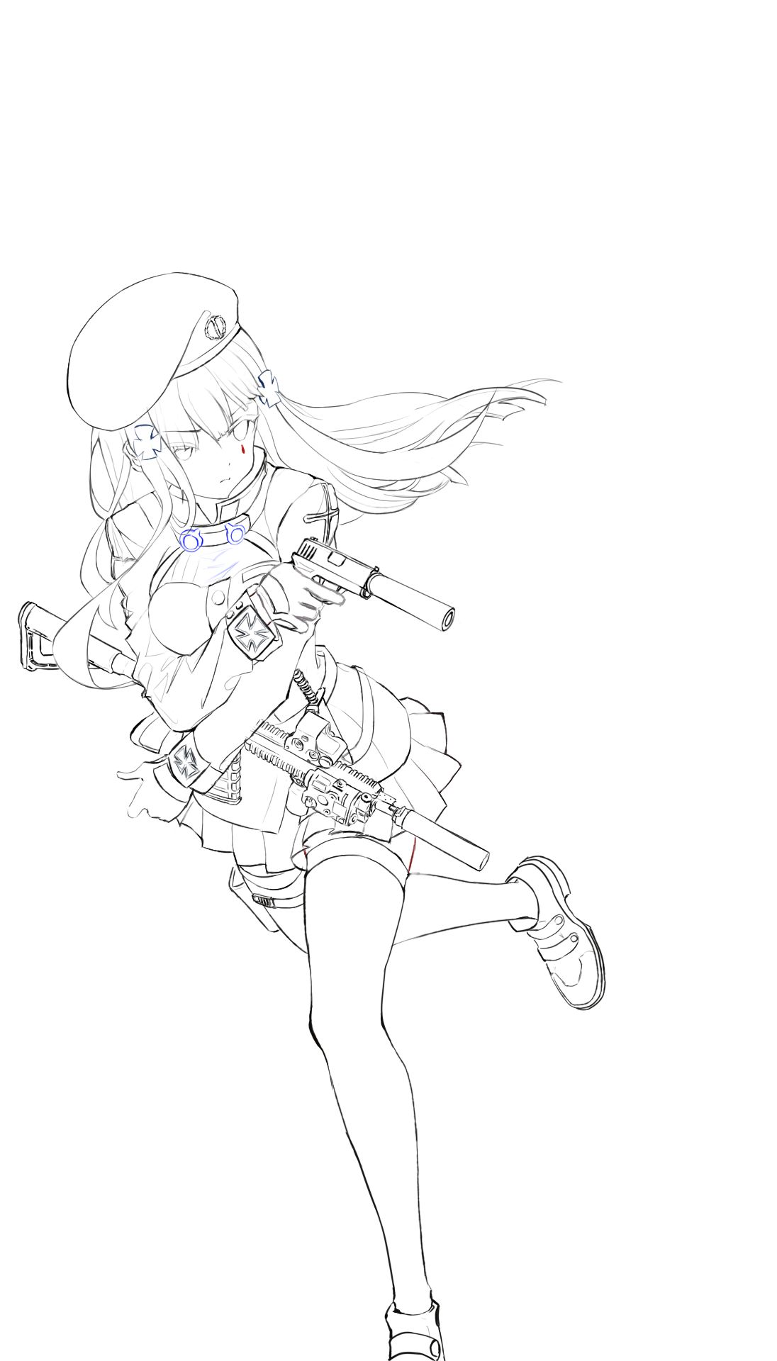 HK416 线稿-HK416少女前线