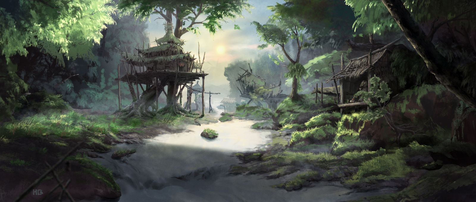 林间插画图片壁纸