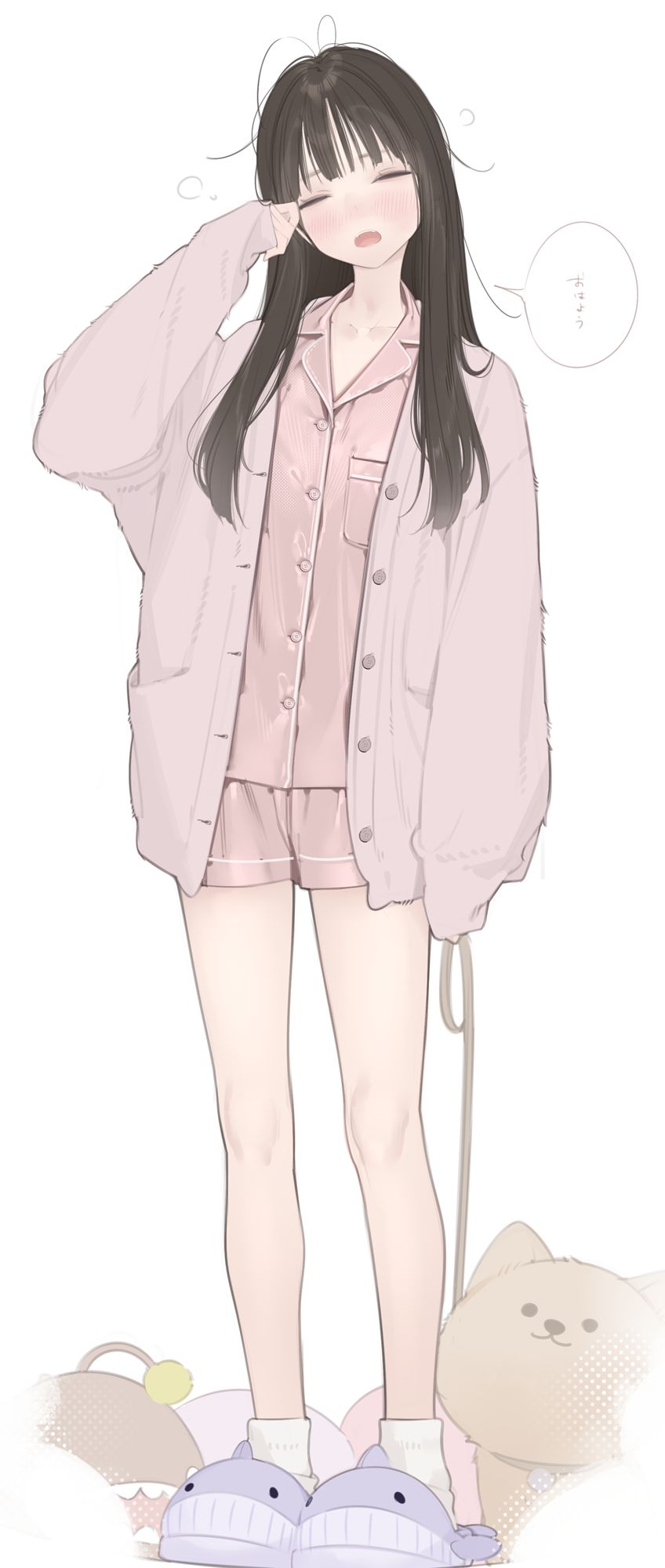 朝よわよわガール插画图片壁纸