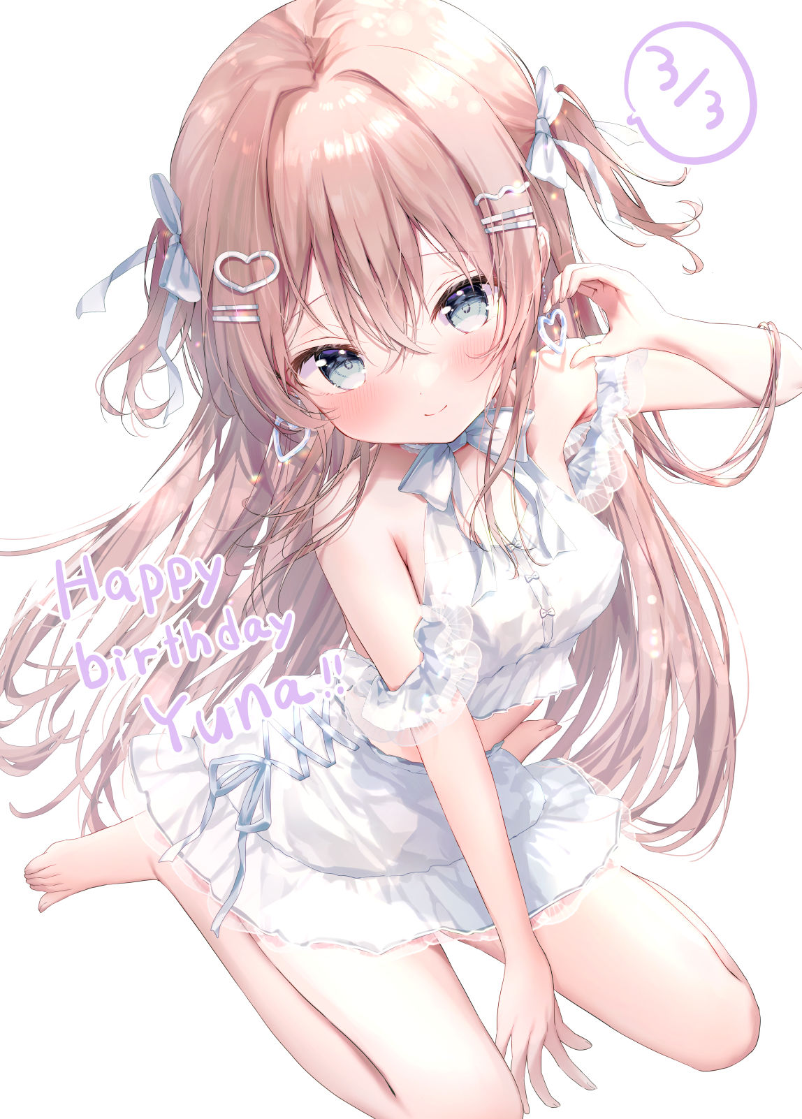 ゆなちゃんお誕生日イラスト插画图片壁纸