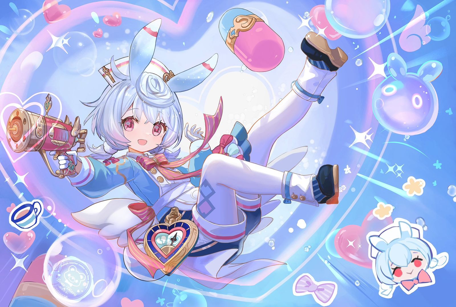 吹泡泡插画图片壁纸