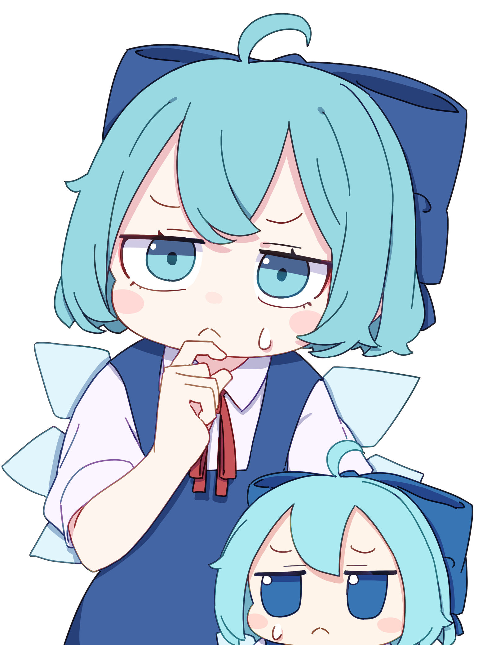 胡乱げな顔のチルノたち插画图片壁纸
