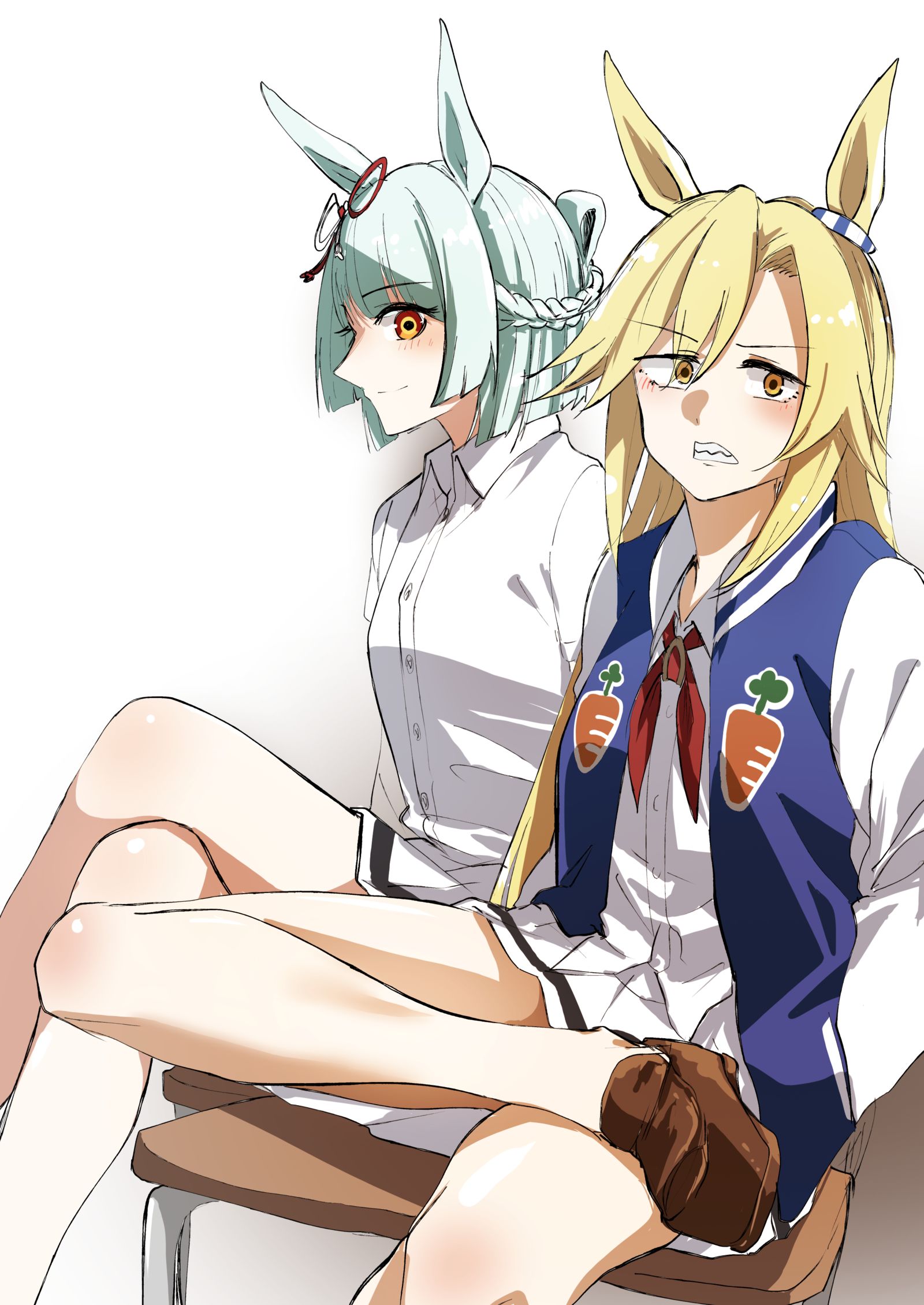 カサマツ生脚コンビ插画图片壁纸