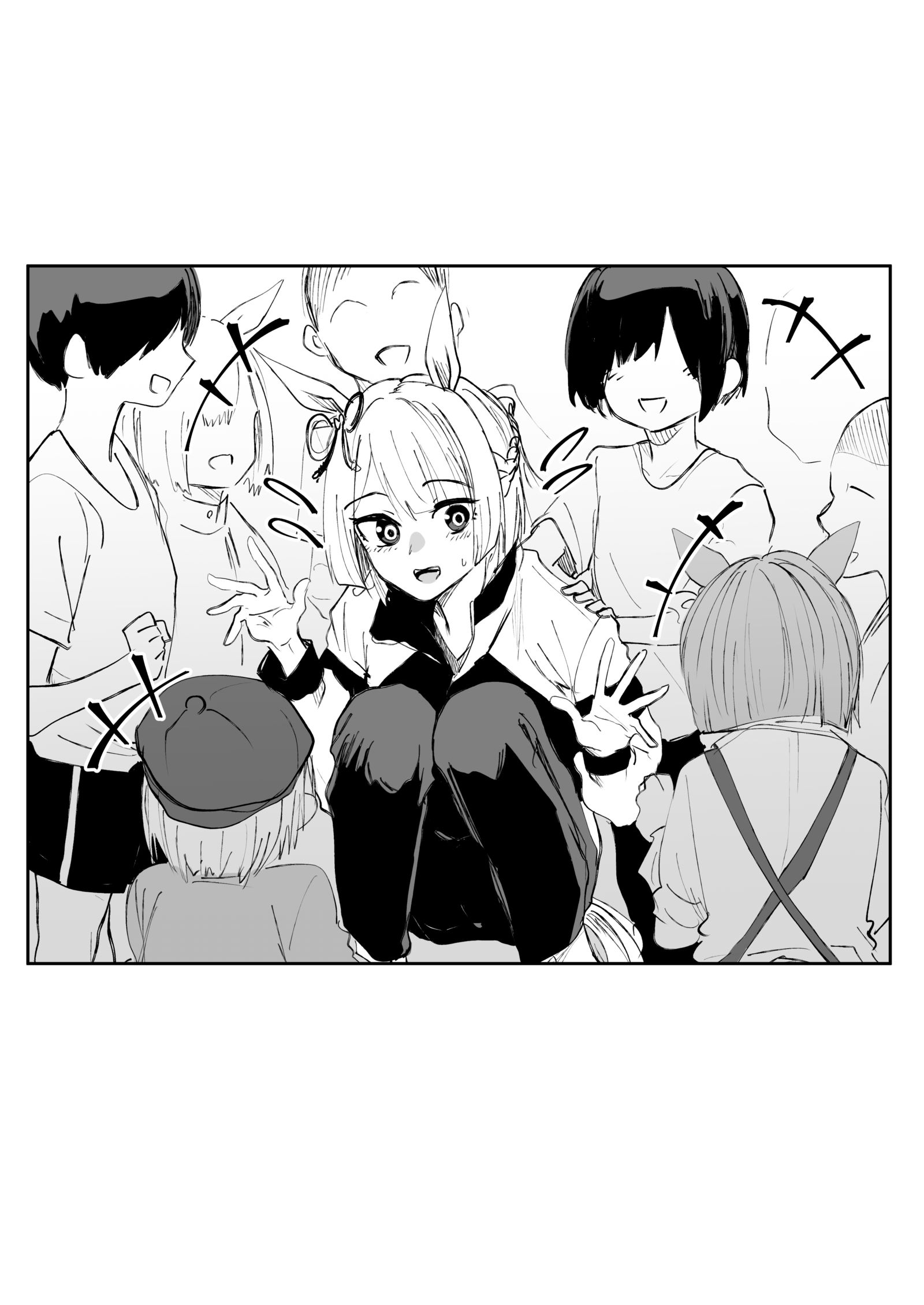 ちびっこ達に囲まれるマーチ插画图片壁纸
