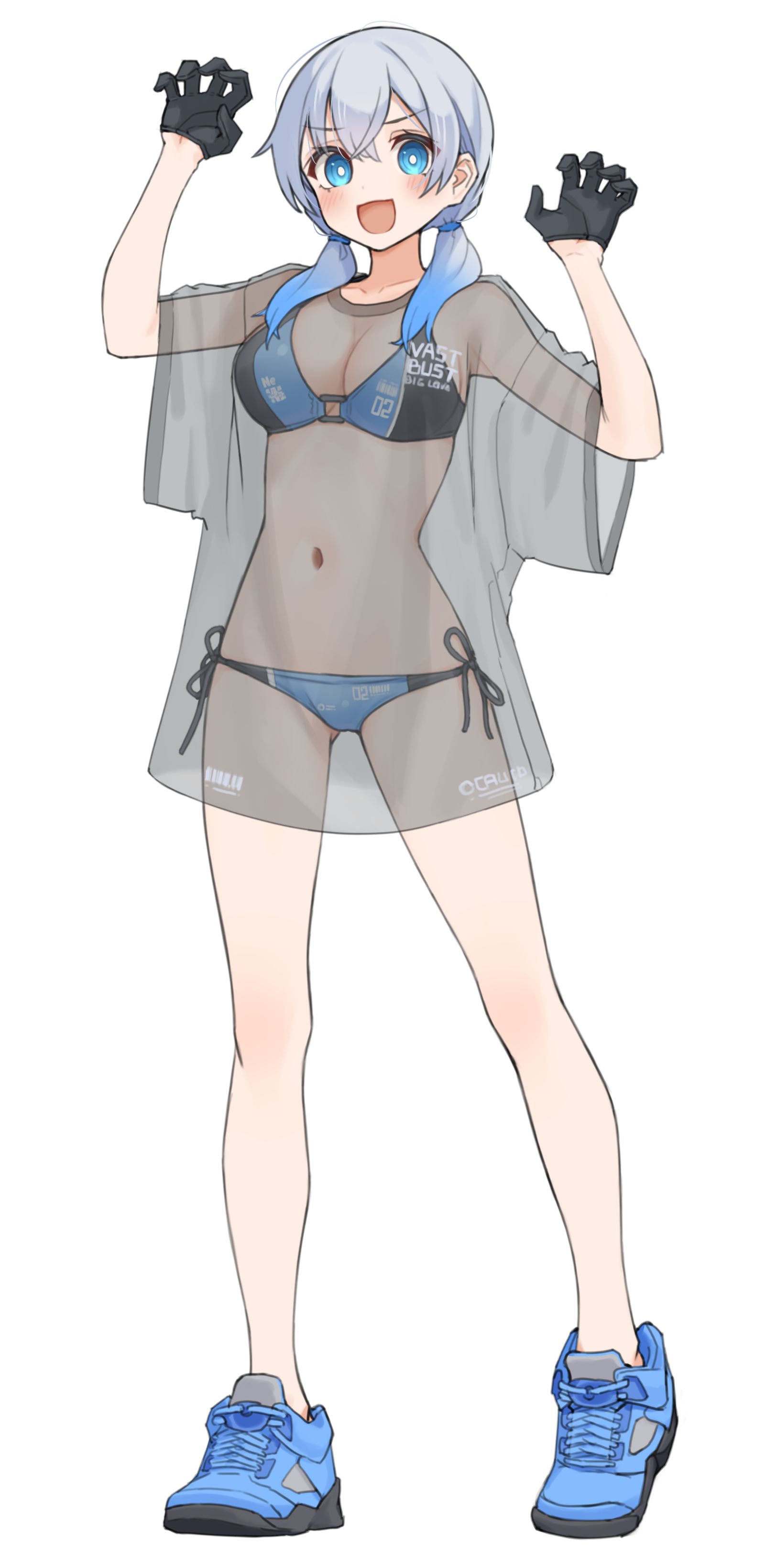 ストリートな水着ガール插画图片壁纸