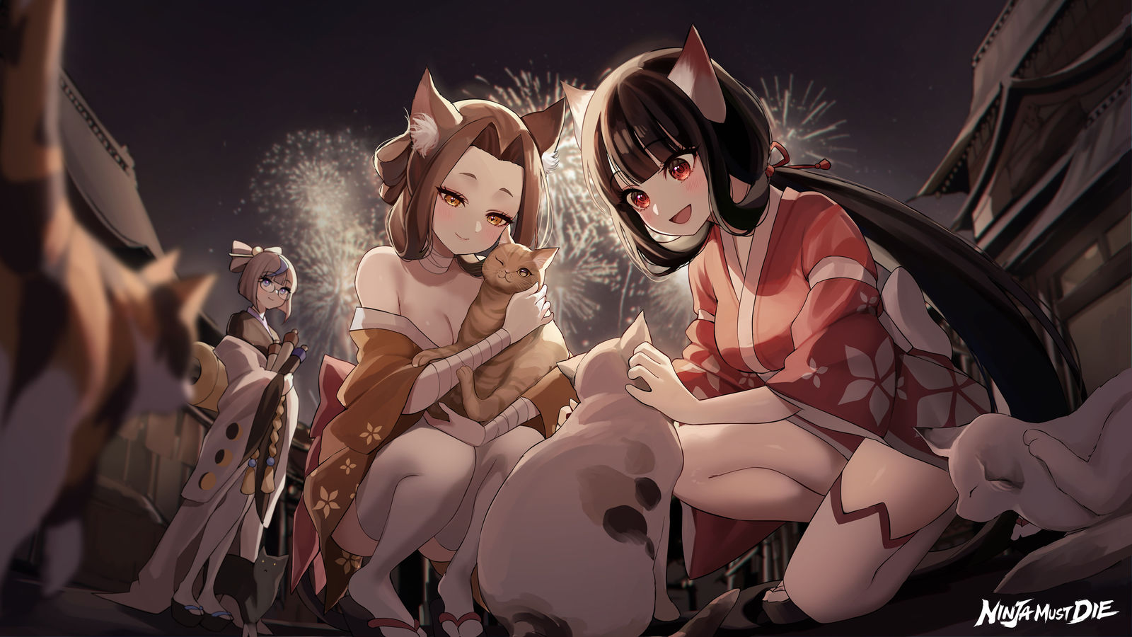 猫と花火头像同人高清图