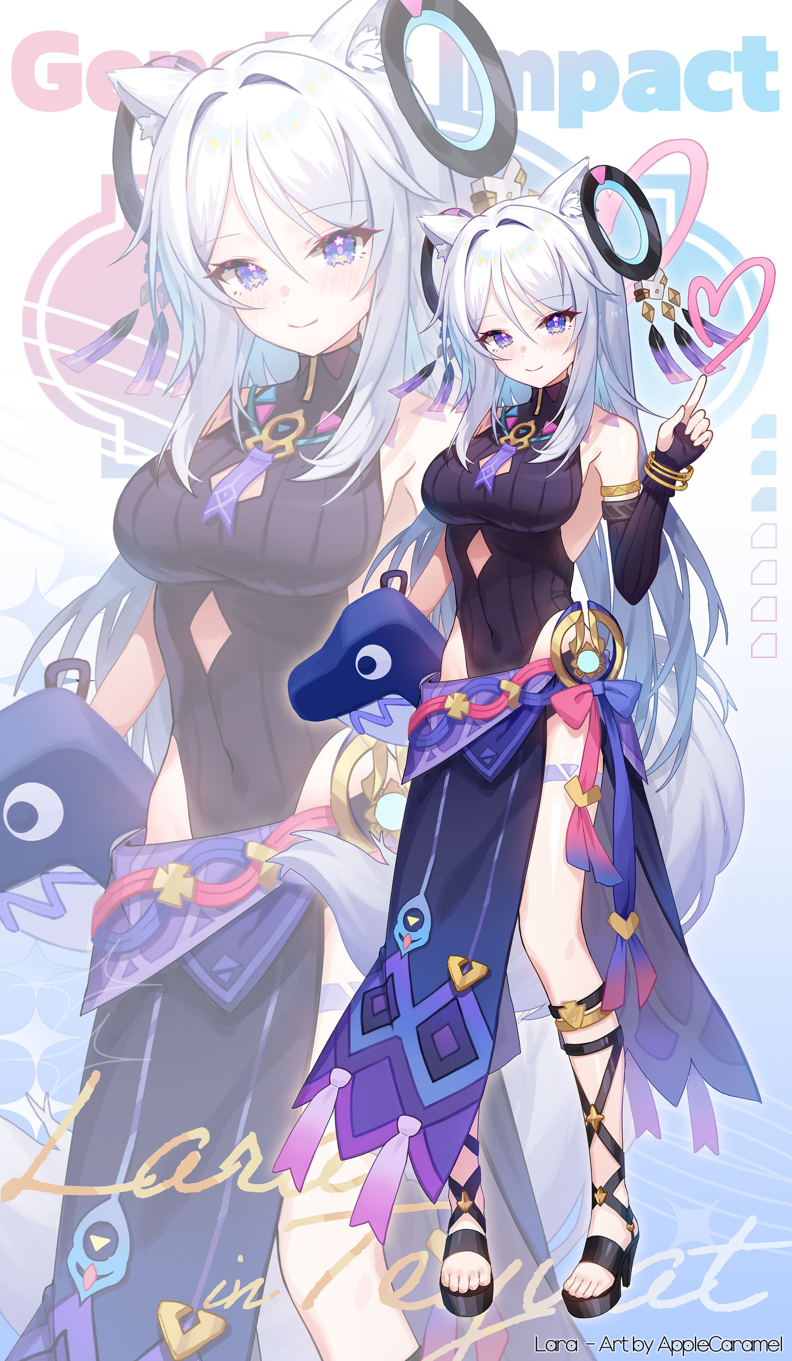 【リクエスト】 Lara X Genshin Impact插画图片壁纸