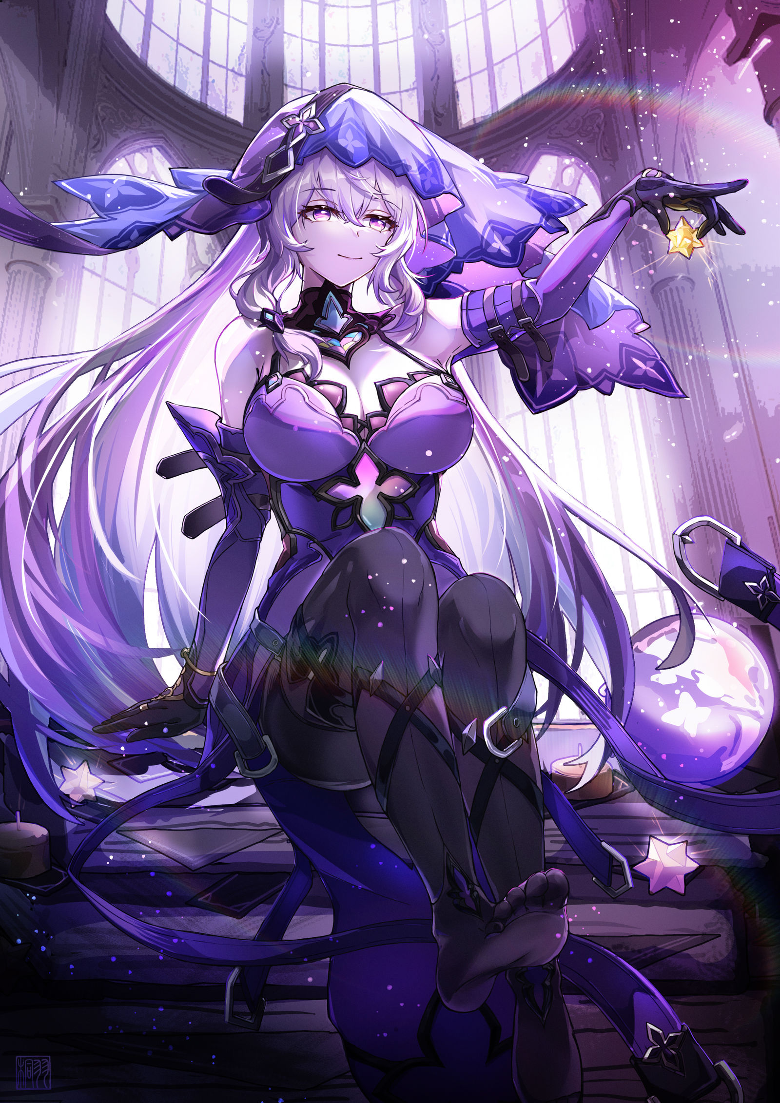 【黑天鹅绘画】摘星插画图片壁纸