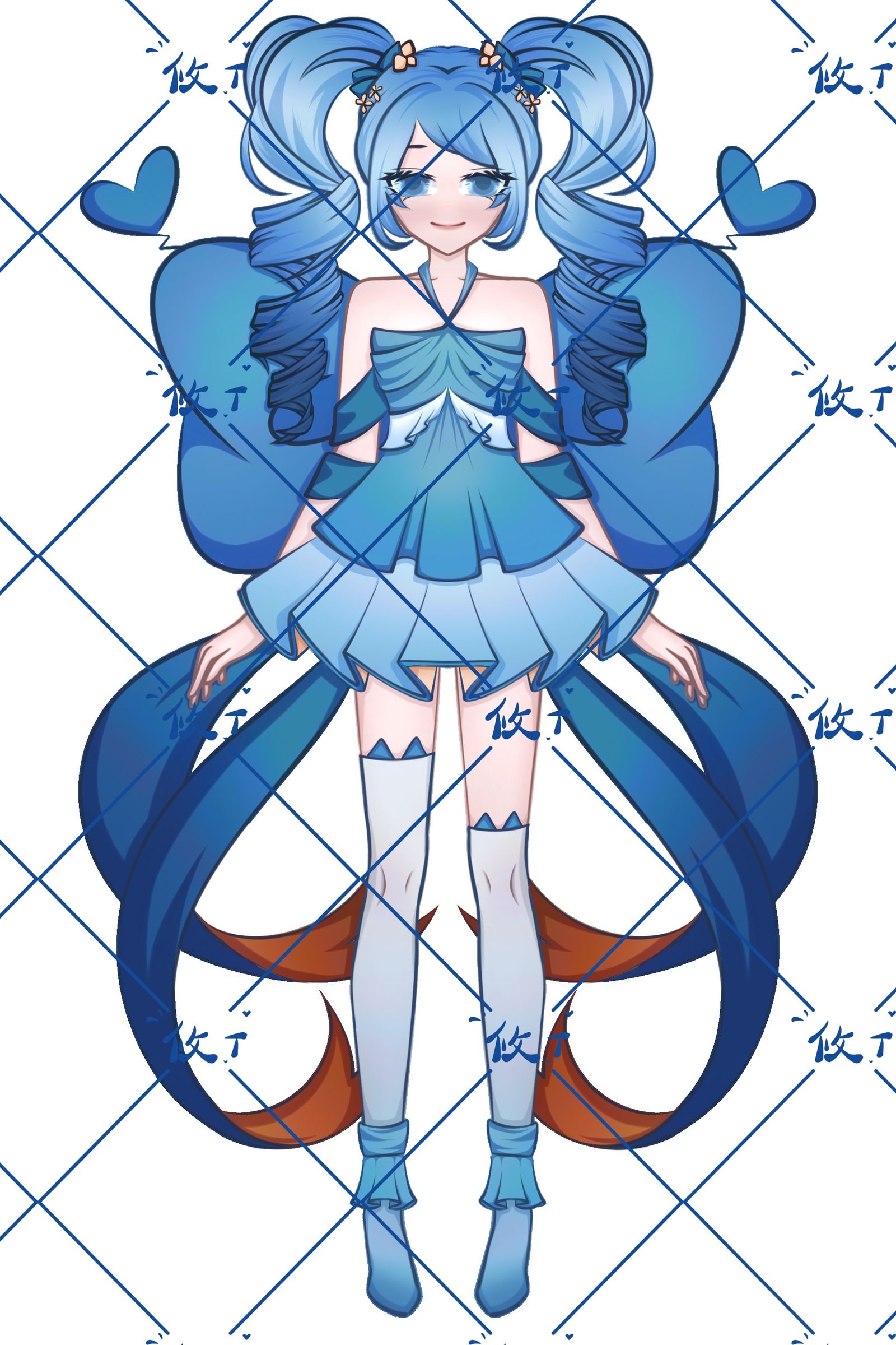 蓝色系撞色