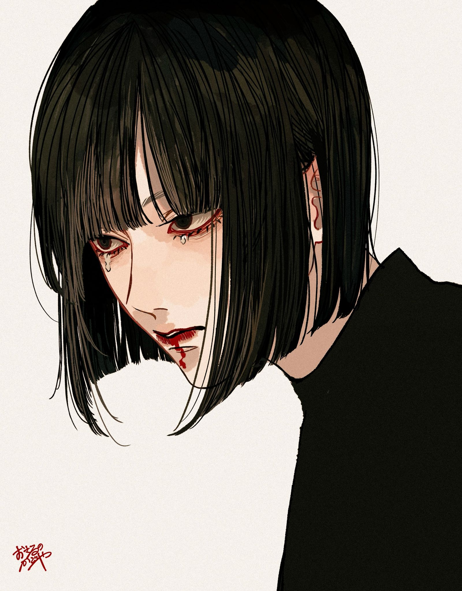 黒白おかっぱ头像同人高清图