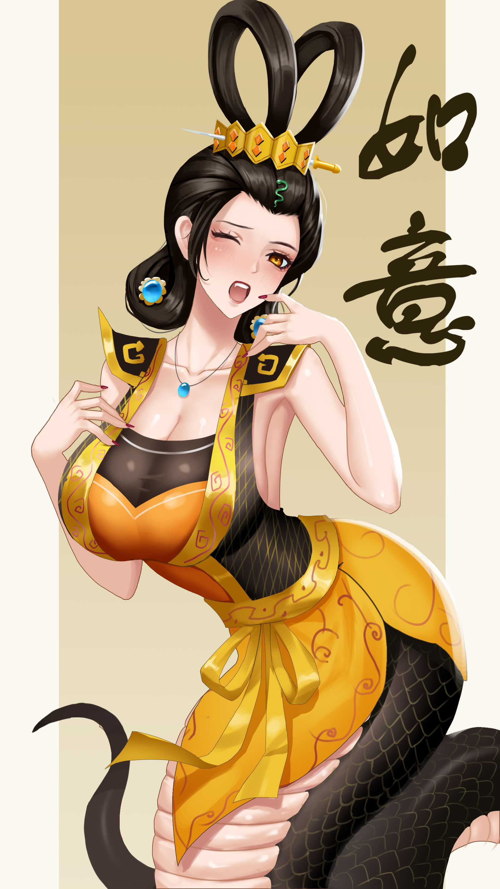 金蛇夫人插画图片壁纸