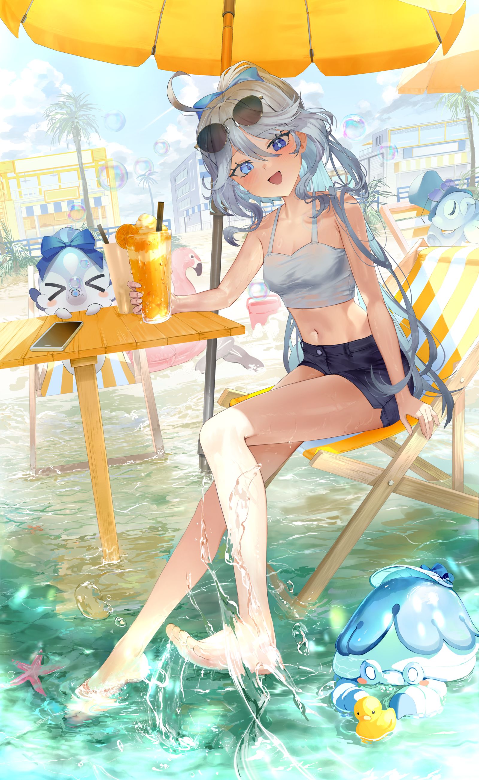  Summer vacation with Furina! 插画图片壁纸
