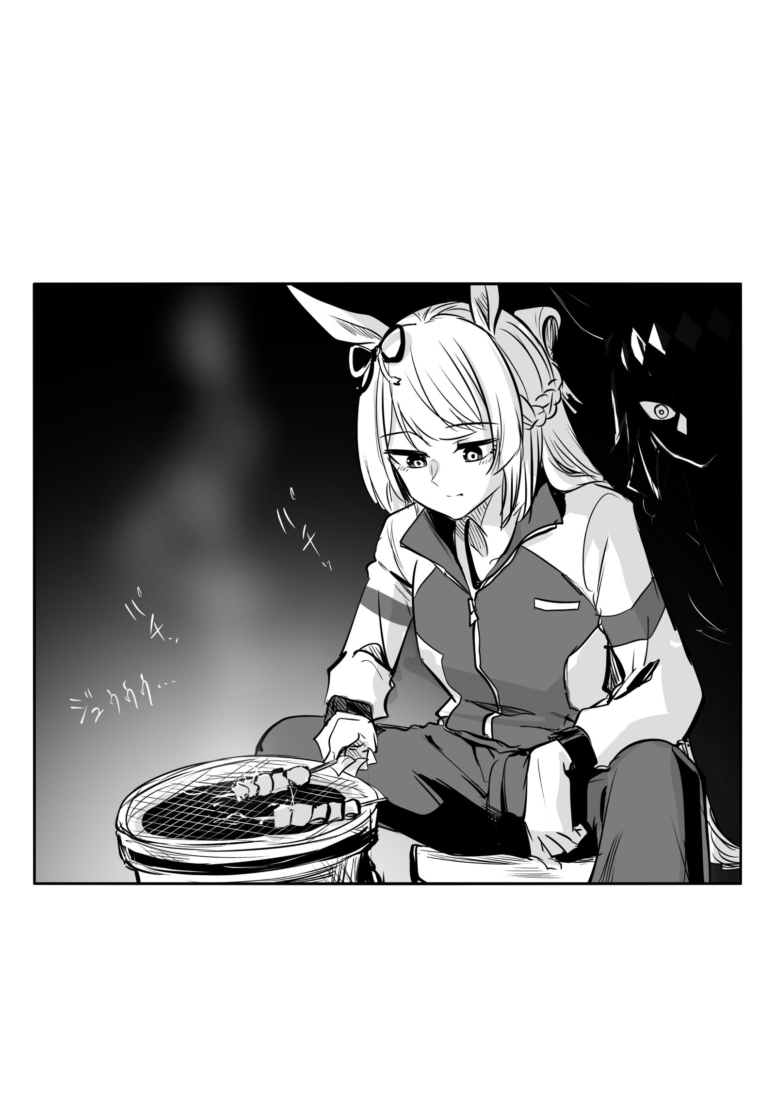 焼き鳥を焼くマーチ插画图片壁纸