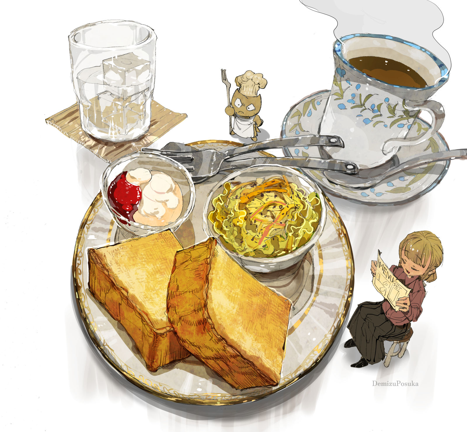 朝はパン插画图片壁纸