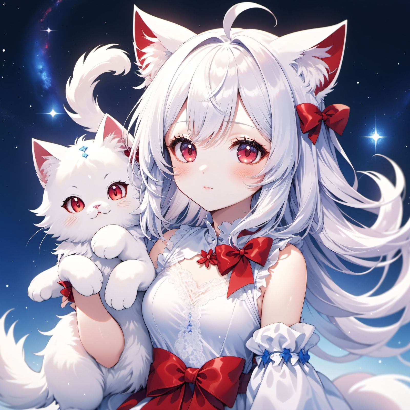 白发红瞳猫娘-二次元大模型猫娘