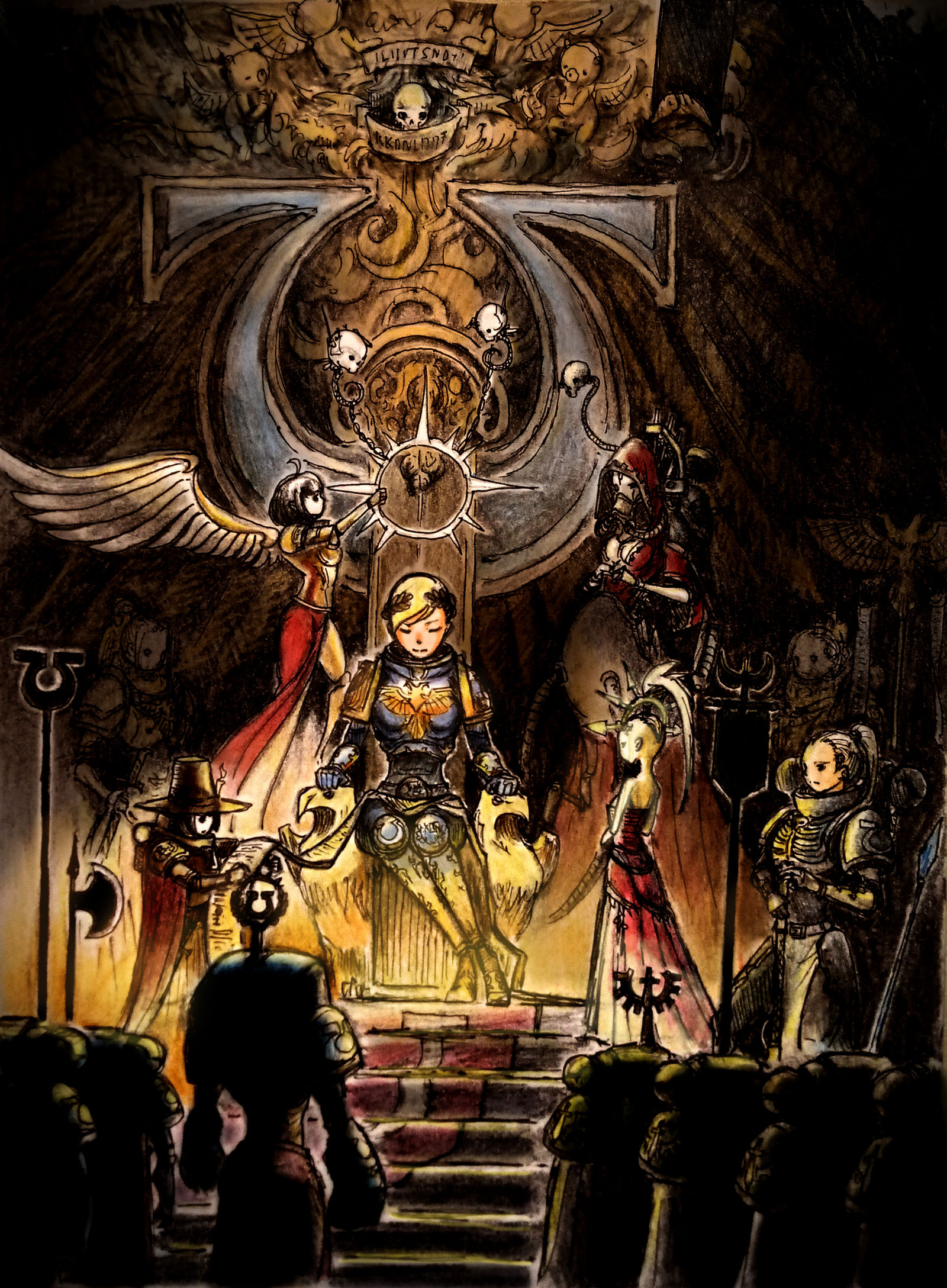 战锤娘化小剧场:基里曼加冕插画图片壁纸