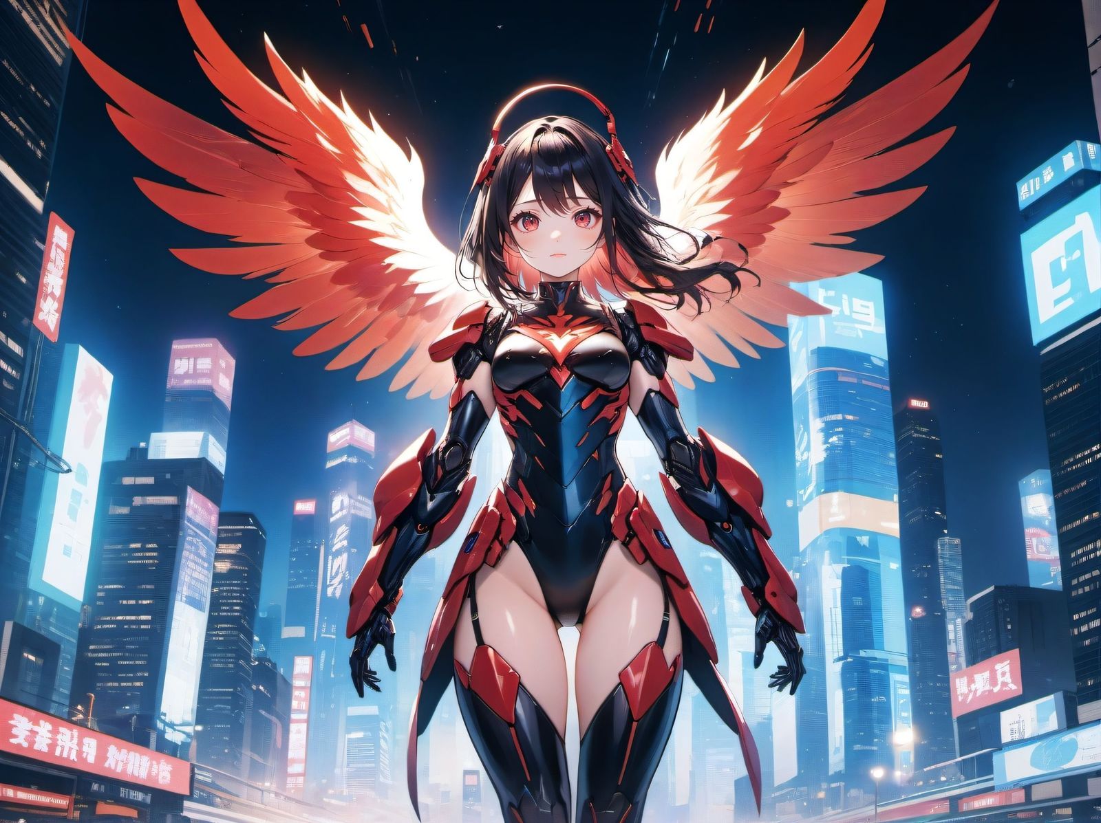 少女的机甲背部展开翅膀形态头像同人高清图