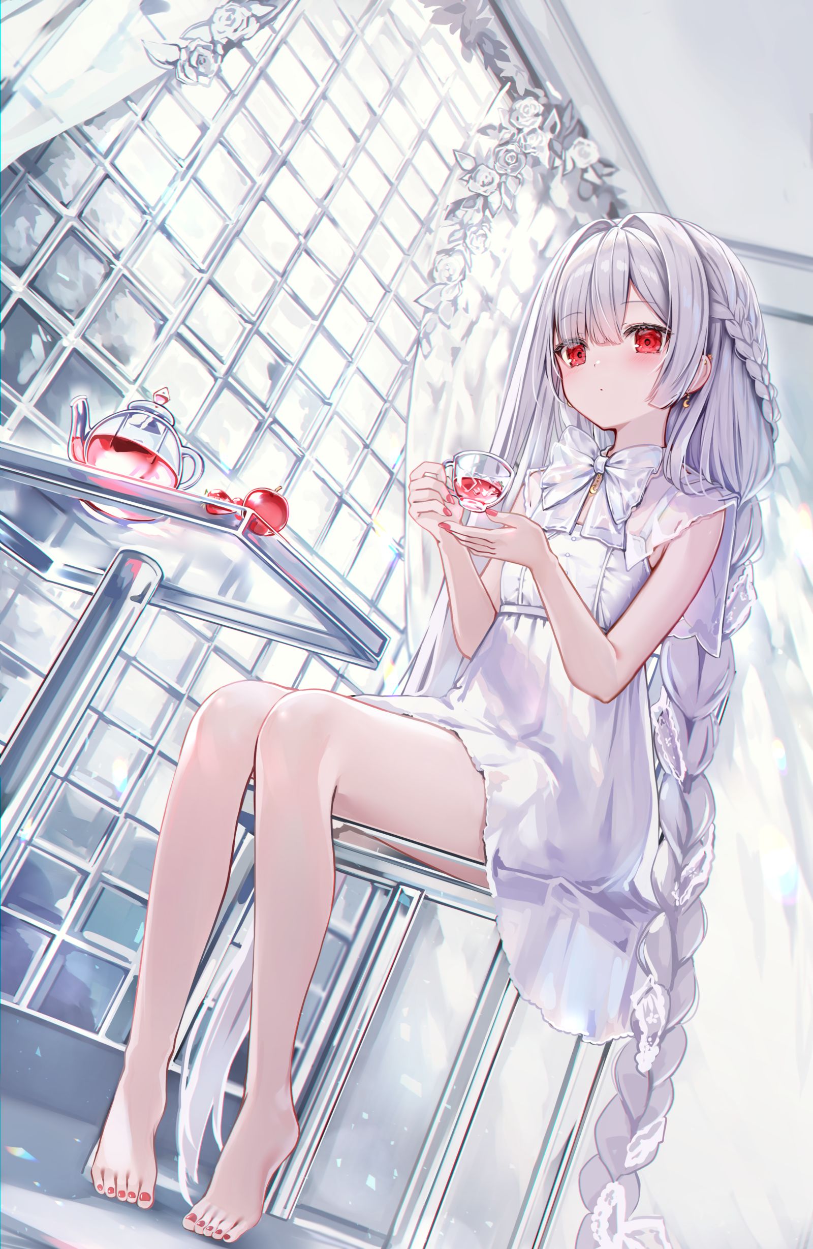 透明なお茶会插画图片壁纸