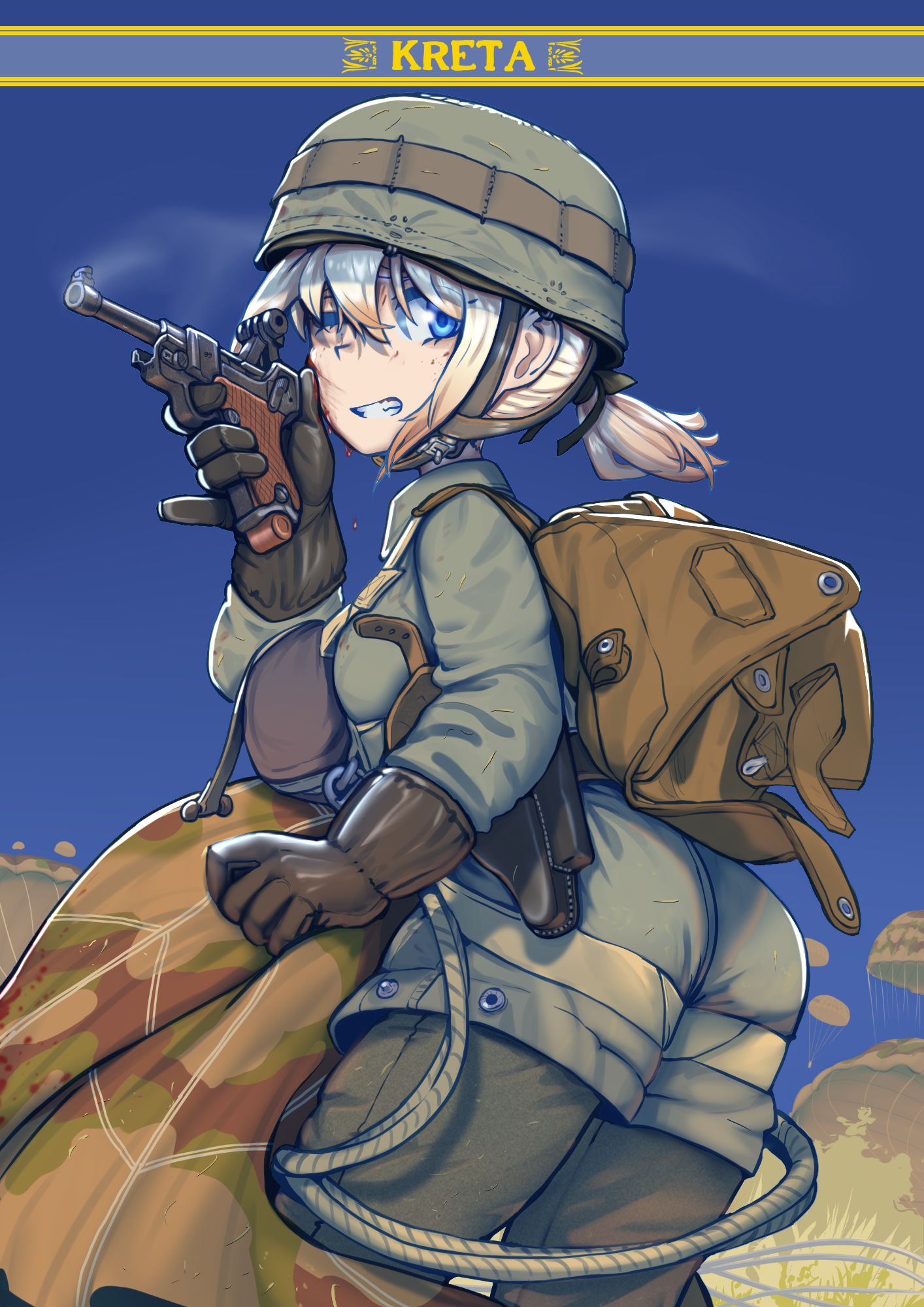 She landed safely.插画图片壁纸
