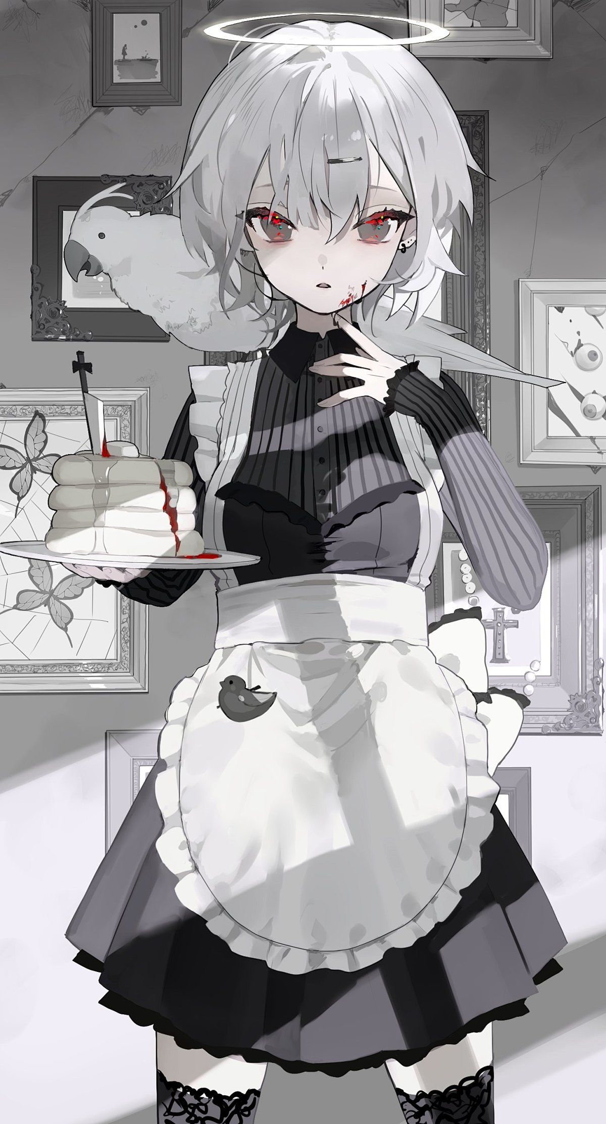 浅调绮梦：夏炉笔下的二次元少女绘卷插画图片壁纸