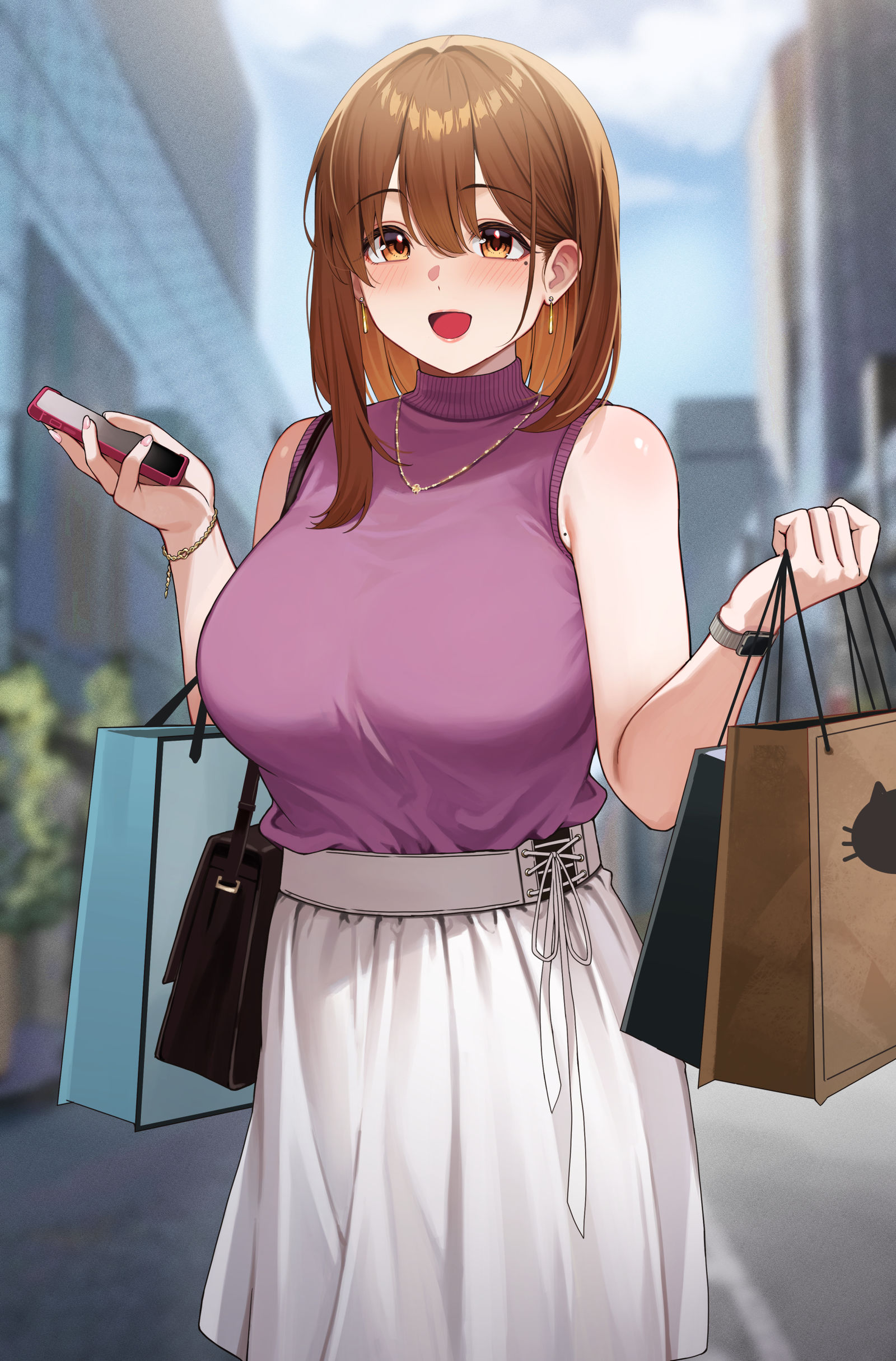 近くにオシャレなカフェあるんだって！行ってみない？插画图片壁纸