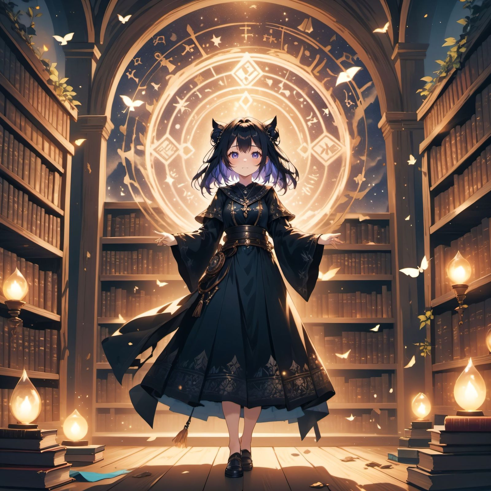 从神秘中走来的女孩插画图片壁纸