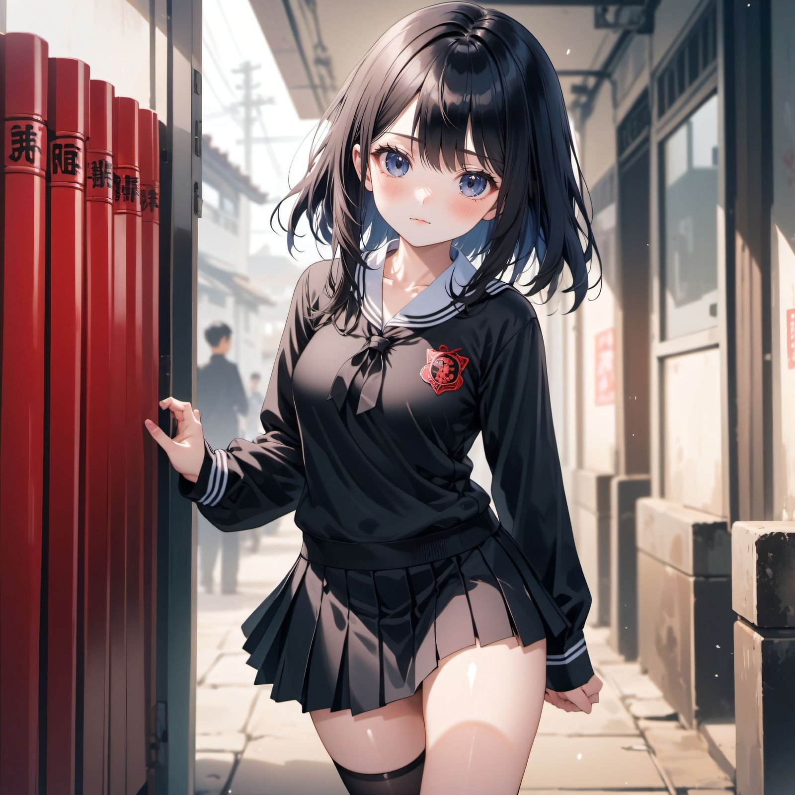女学生插画图片壁纸