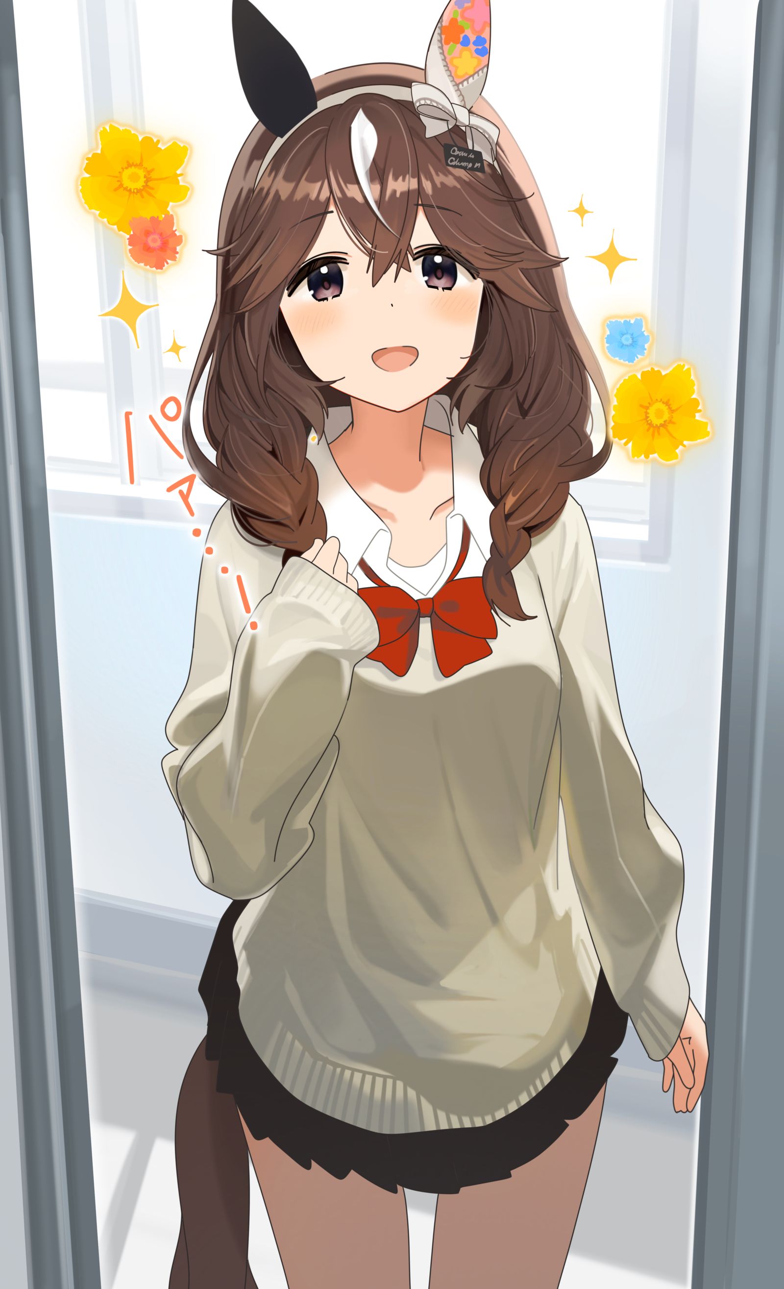 花の咲くような笑顔插画图片壁纸