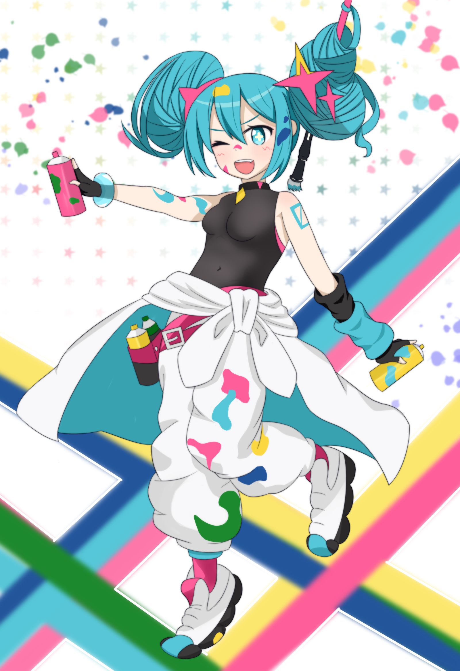 涂鸦初音插画图片壁纸