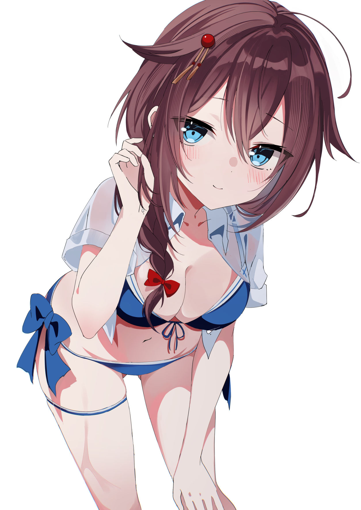 水着時雨插画图片壁纸