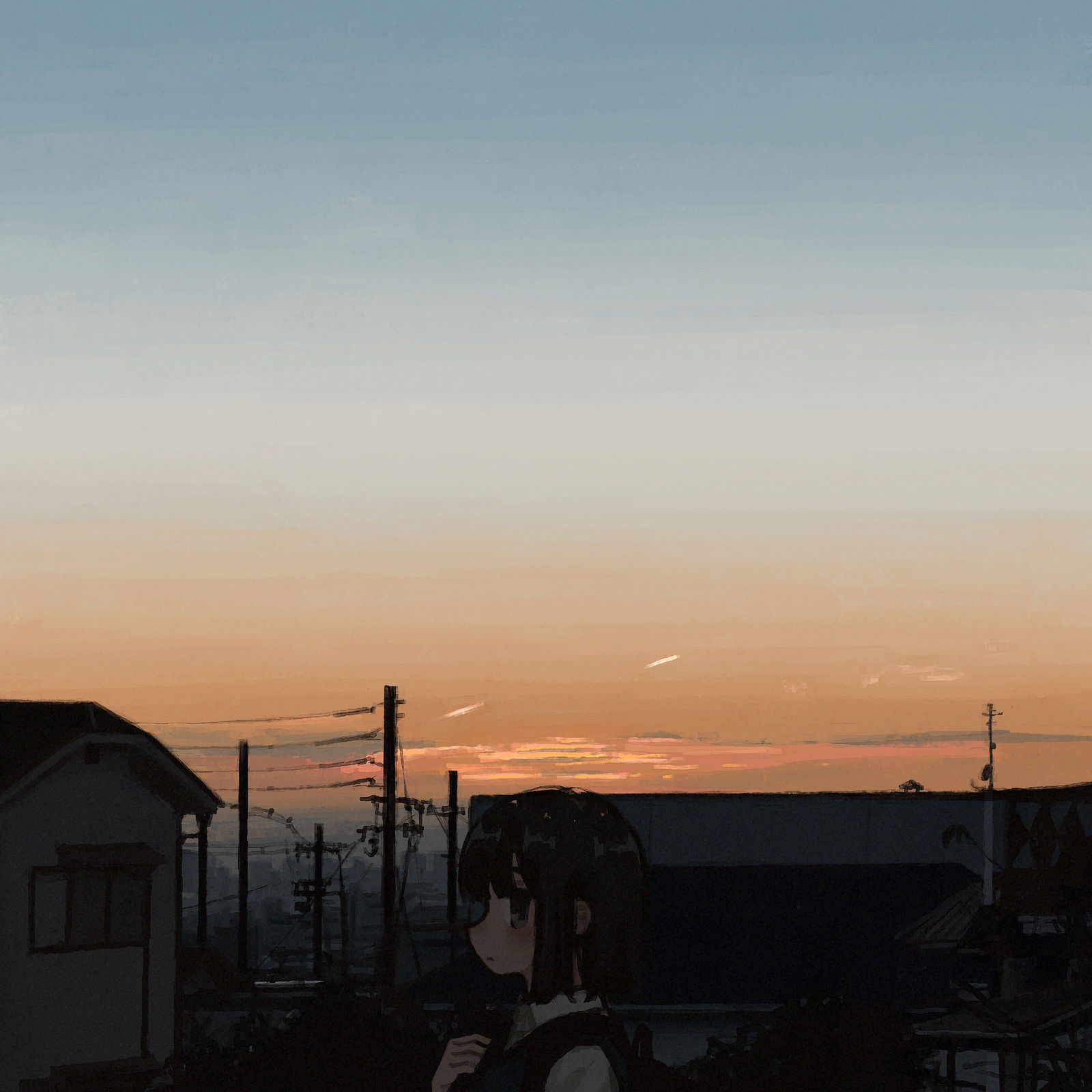光る飛行機雲头像同人高清图