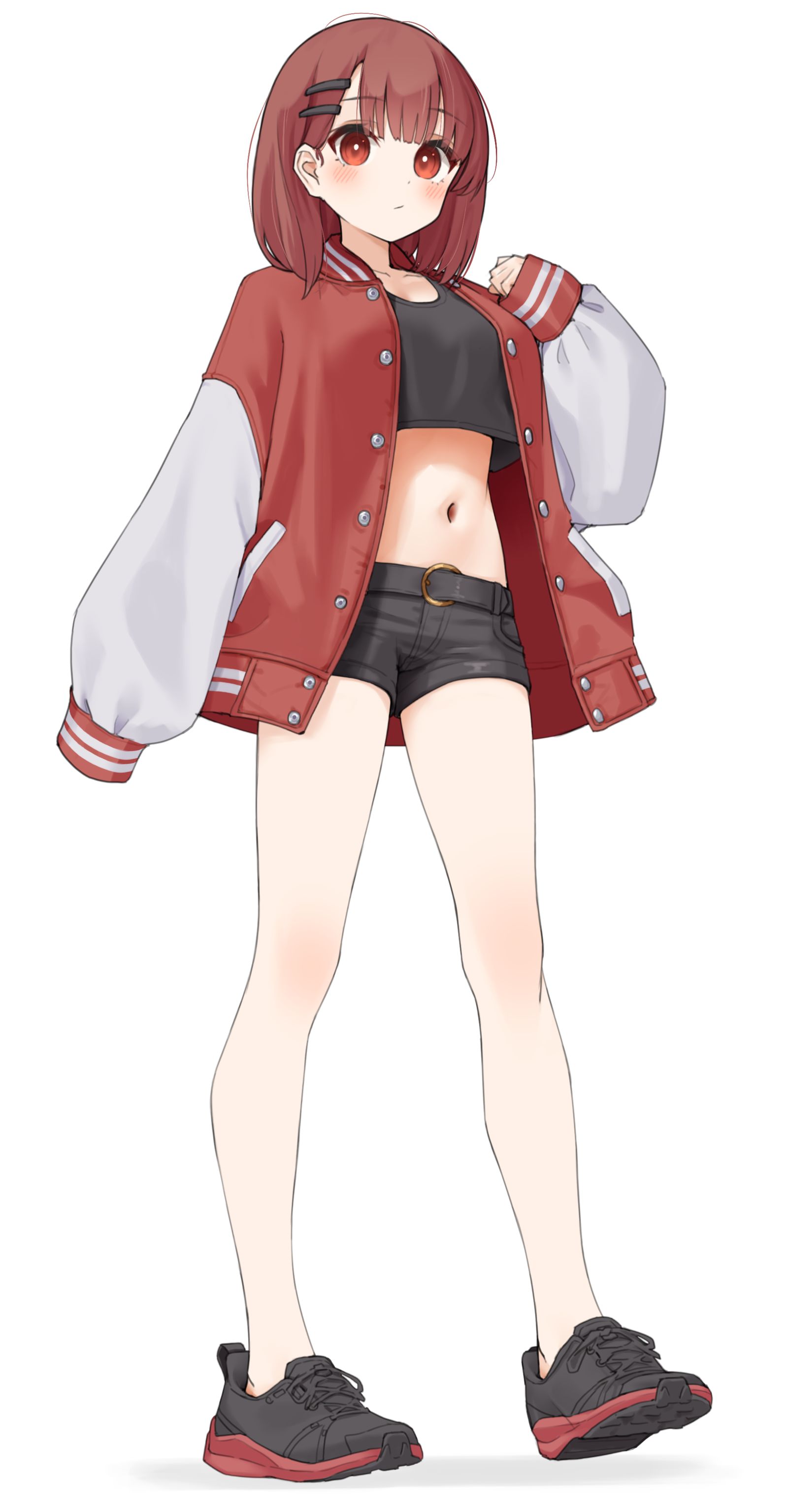 スタジャンにスニーカーの子