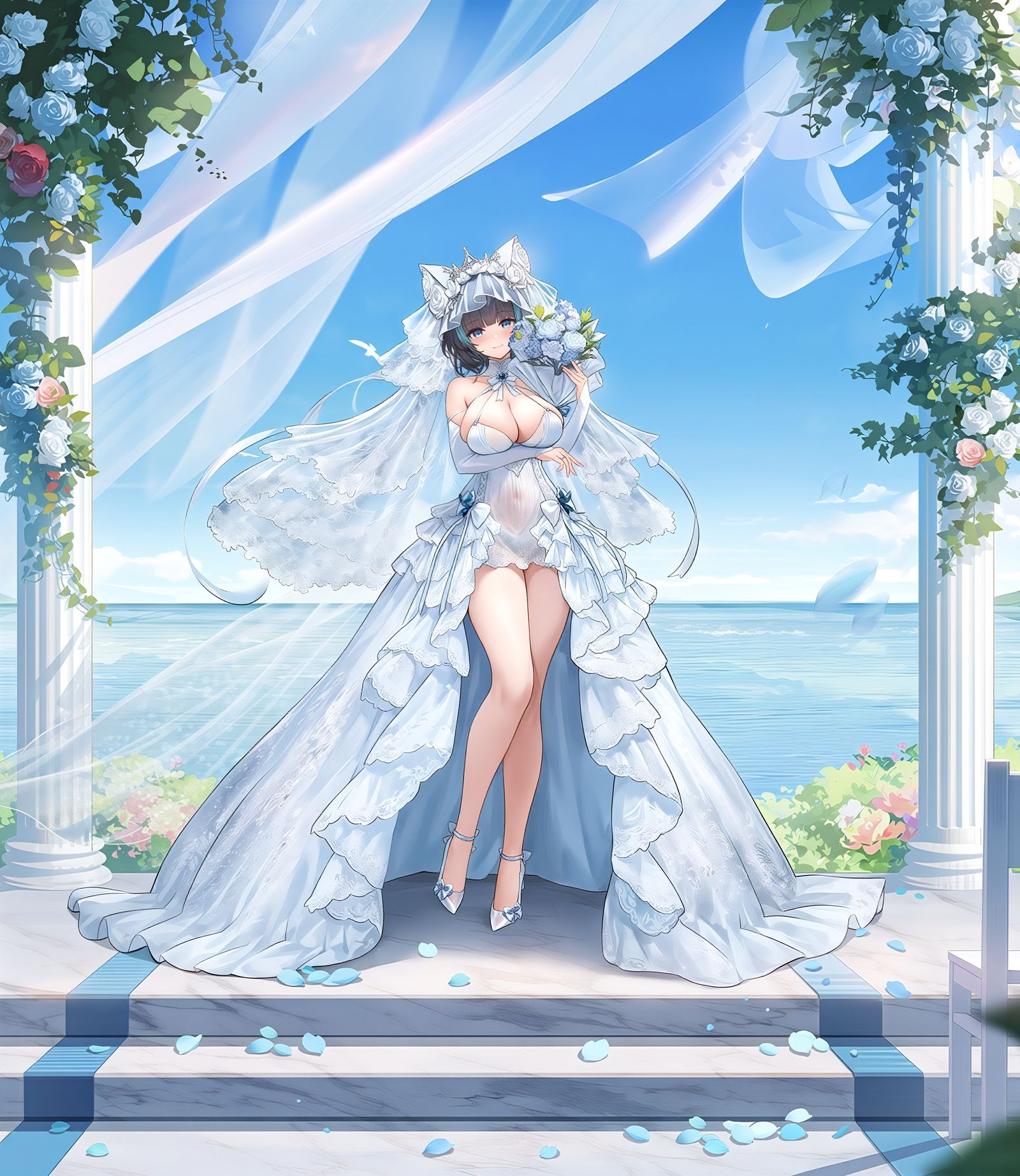 柴郡婚纱插画图片壁纸