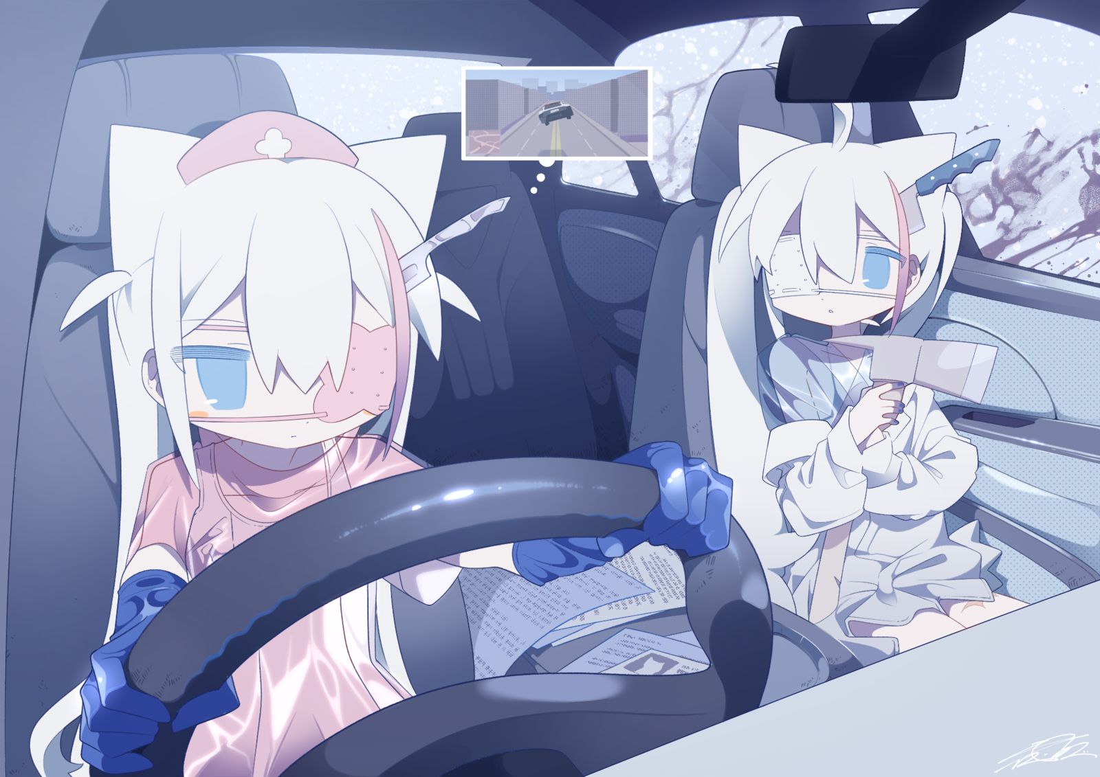 運転はまかせて…插画图片壁纸