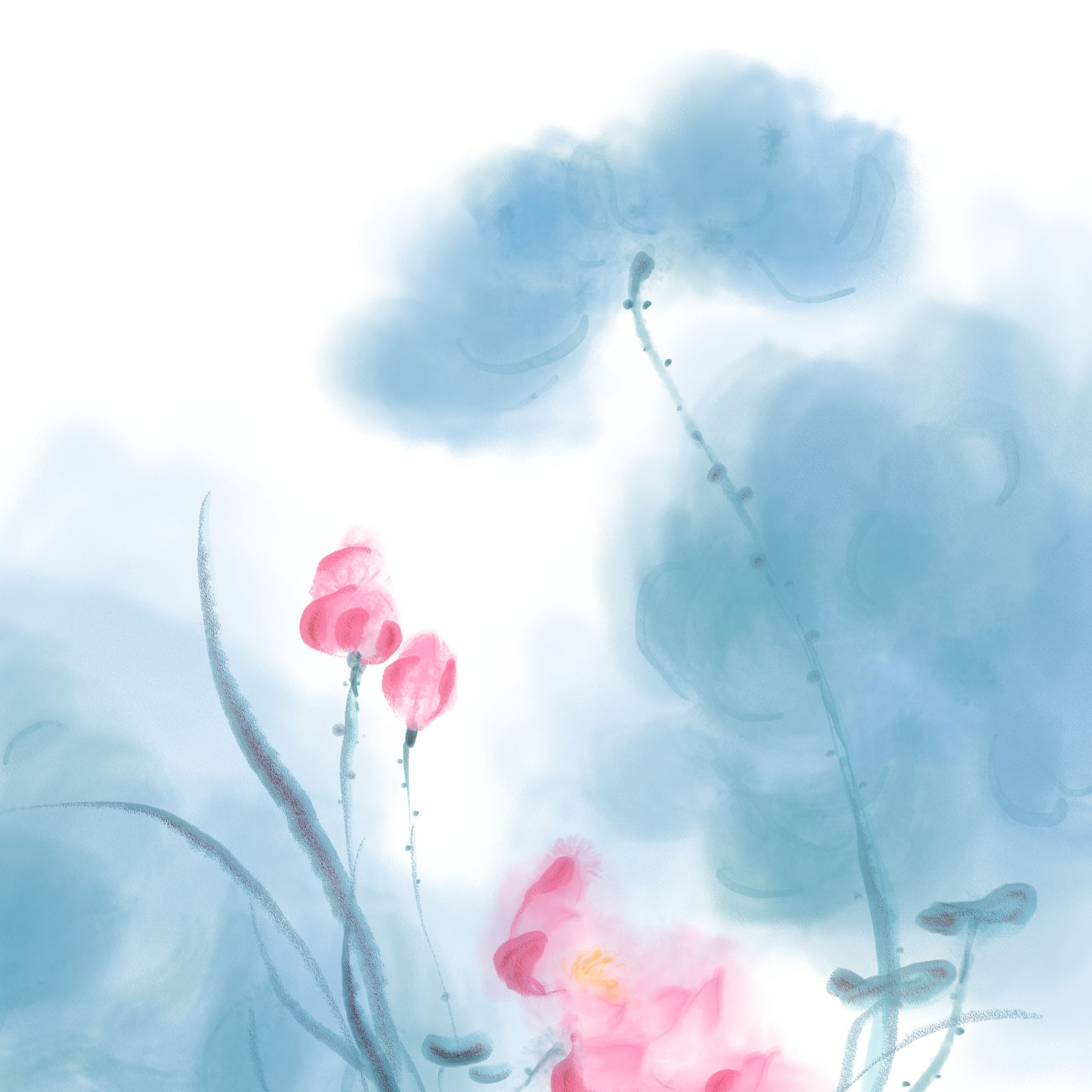 一一风荷举插画图片壁纸