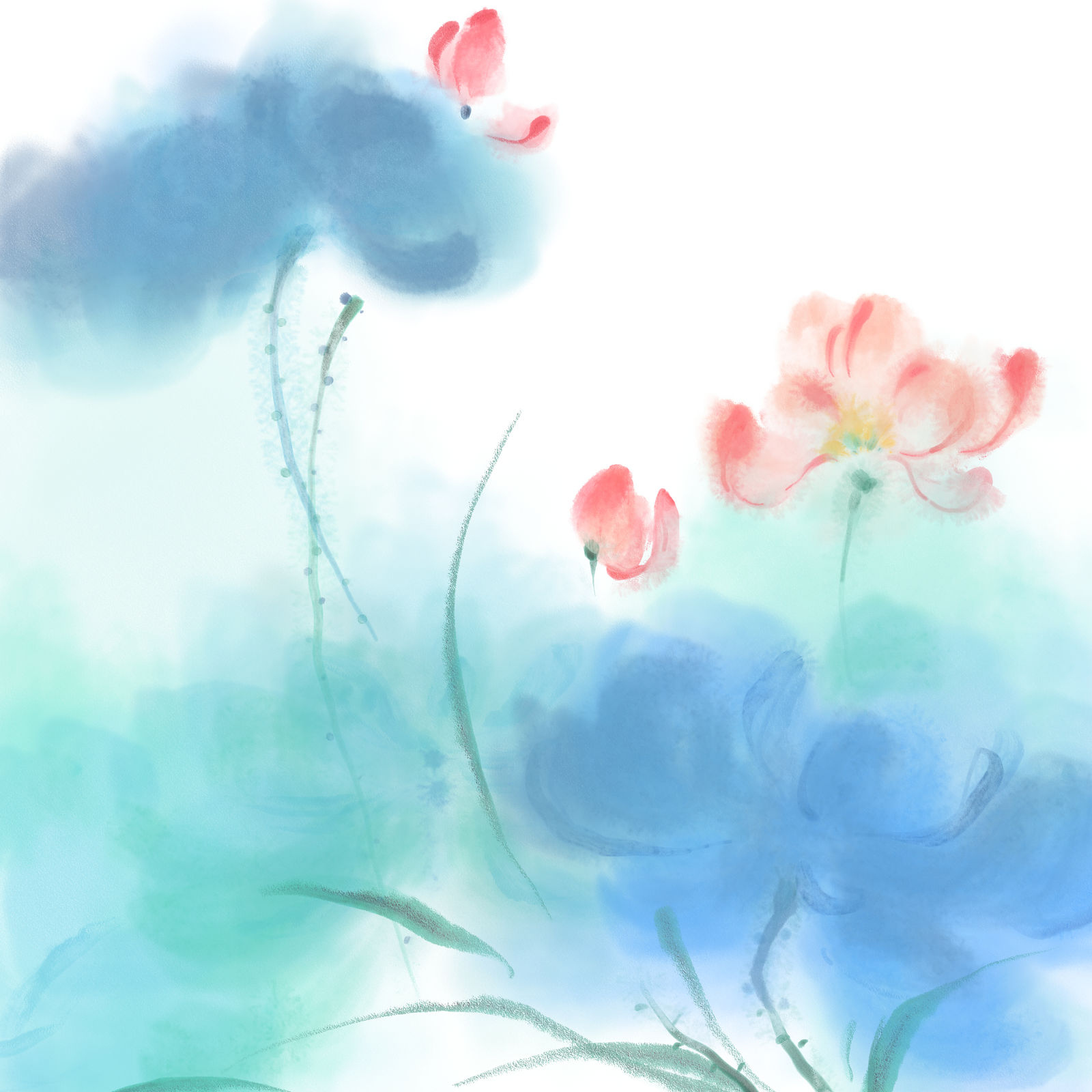 一一风荷举插画图片壁纸