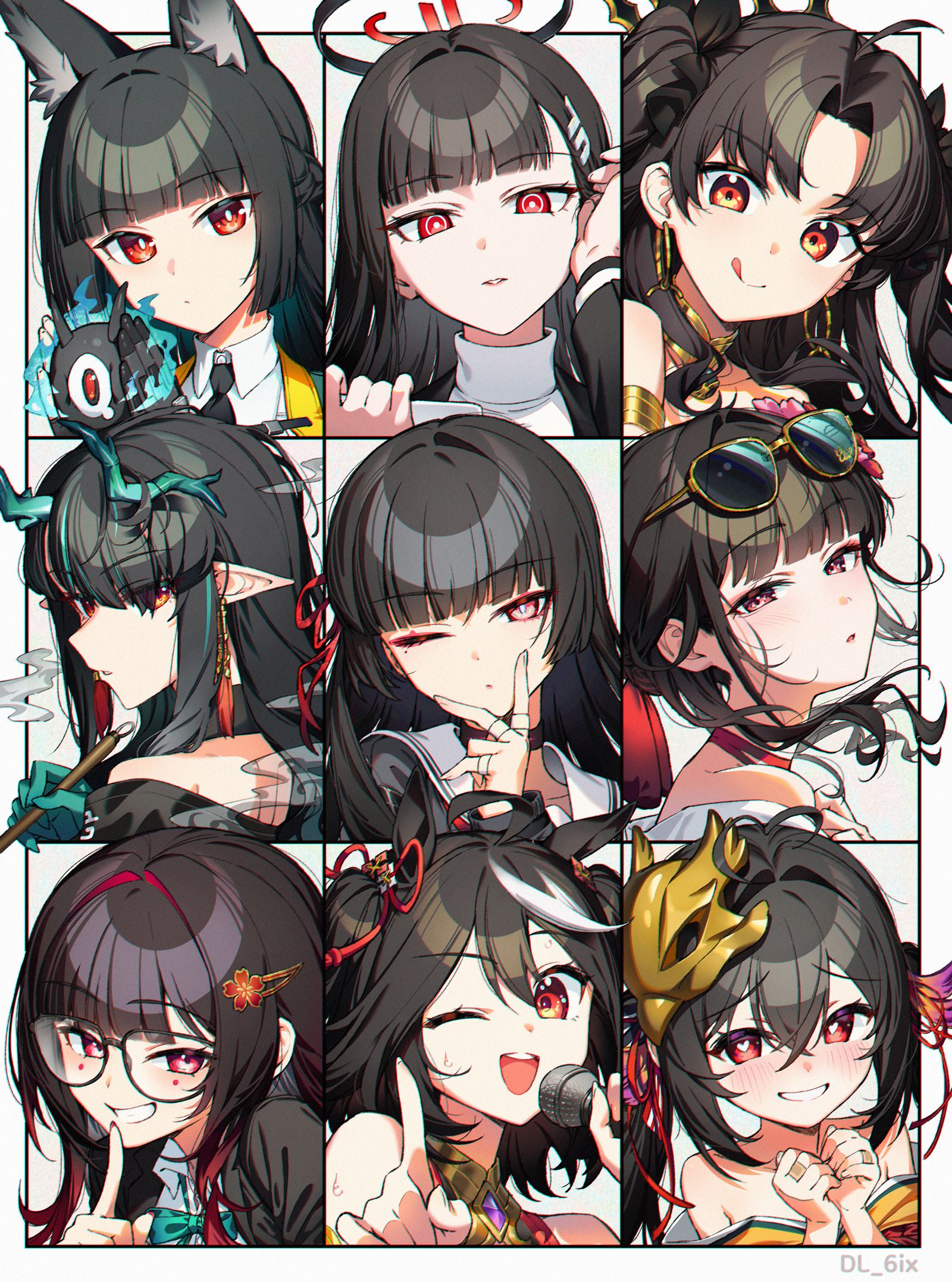 黒髪赤眼 まとめ头像同人高清图