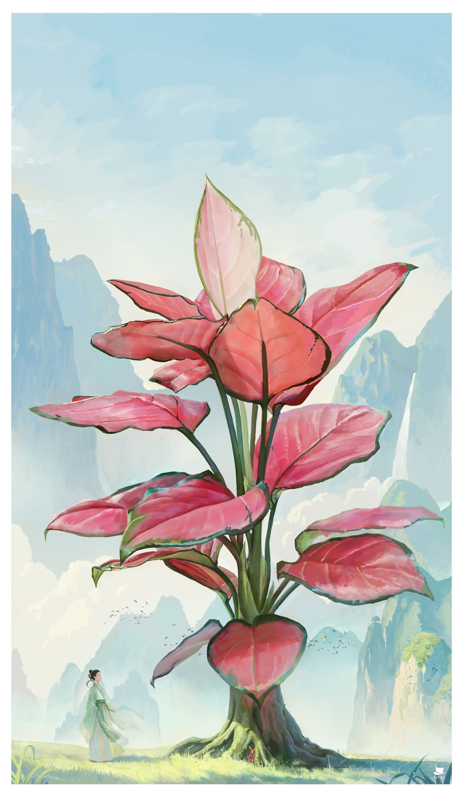 臆想画-插画 商业插画古风插画半身插画