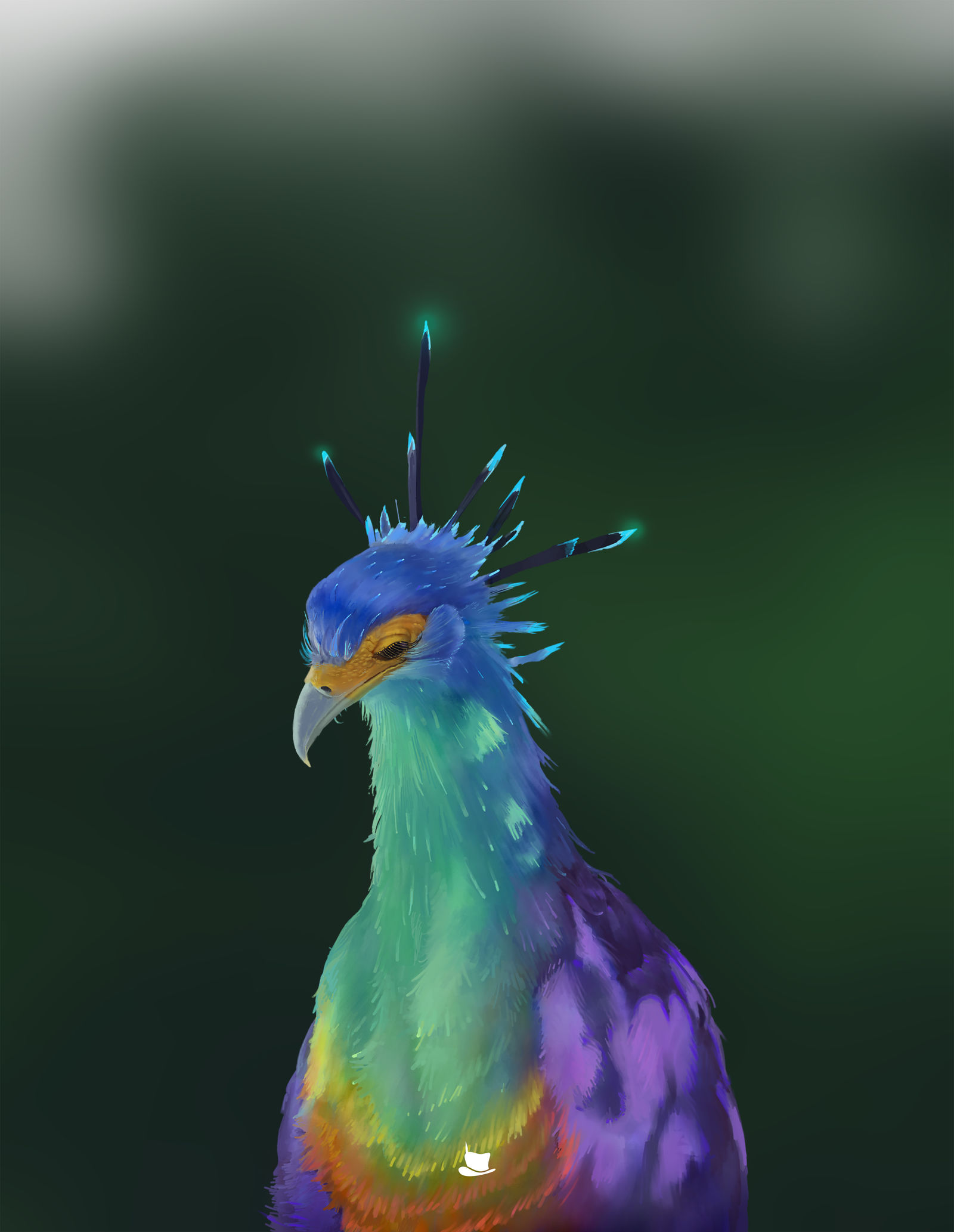 蛇鹫1插画图片壁纸