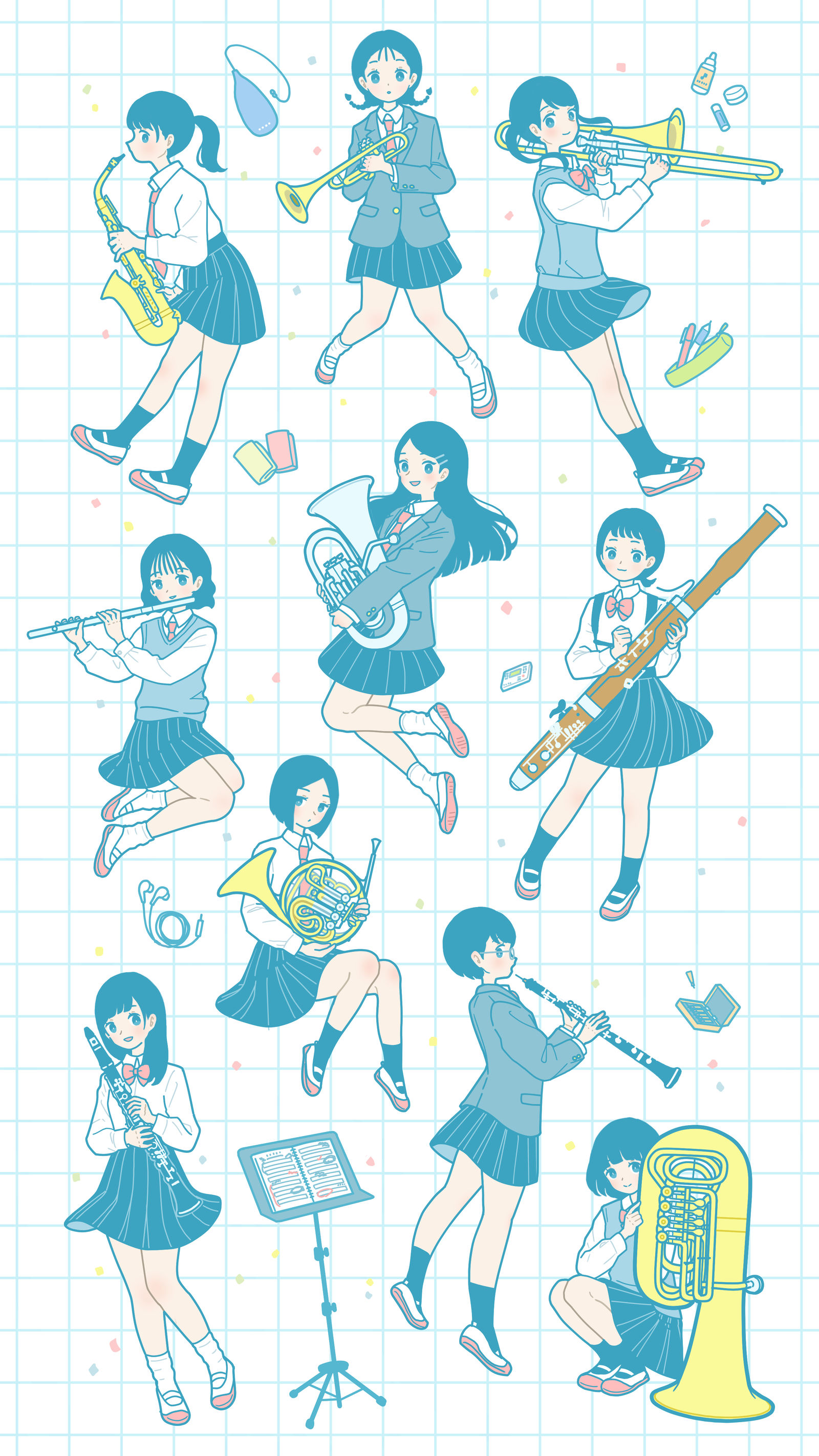 吹奏楽插画图片壁纸